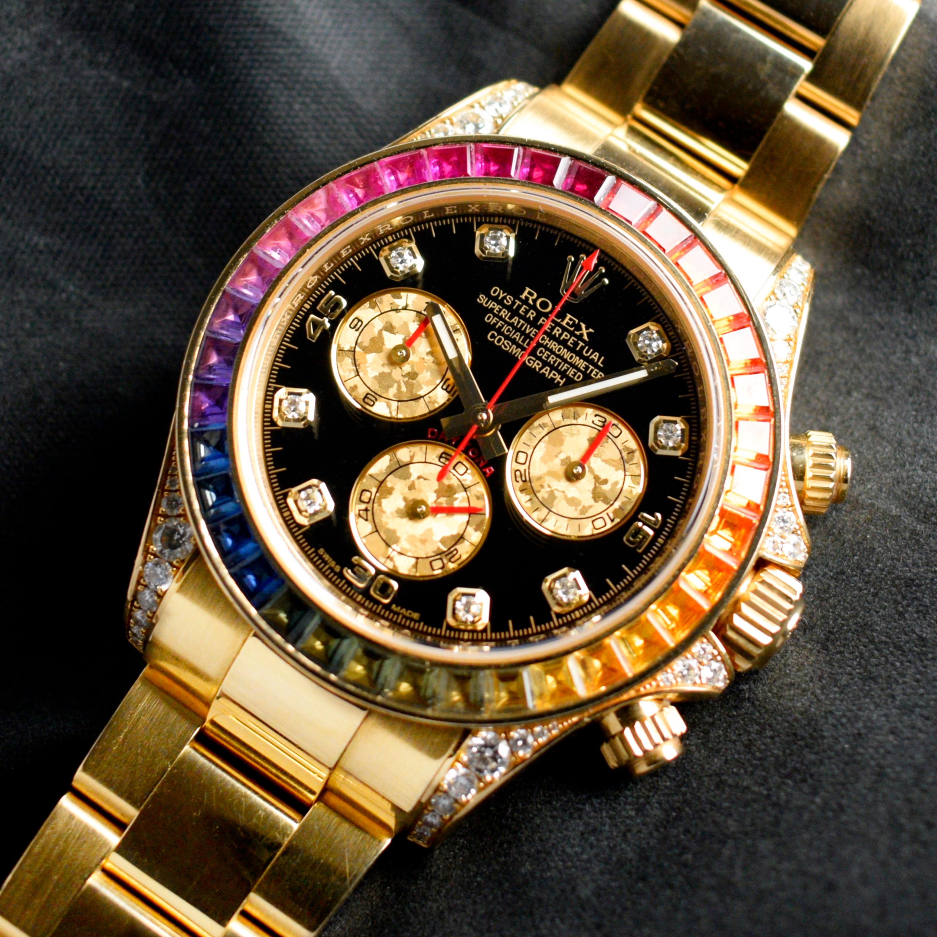 Rolex Daytona Rainbow Diamond Yellow Gold 40mm 116598RBOW