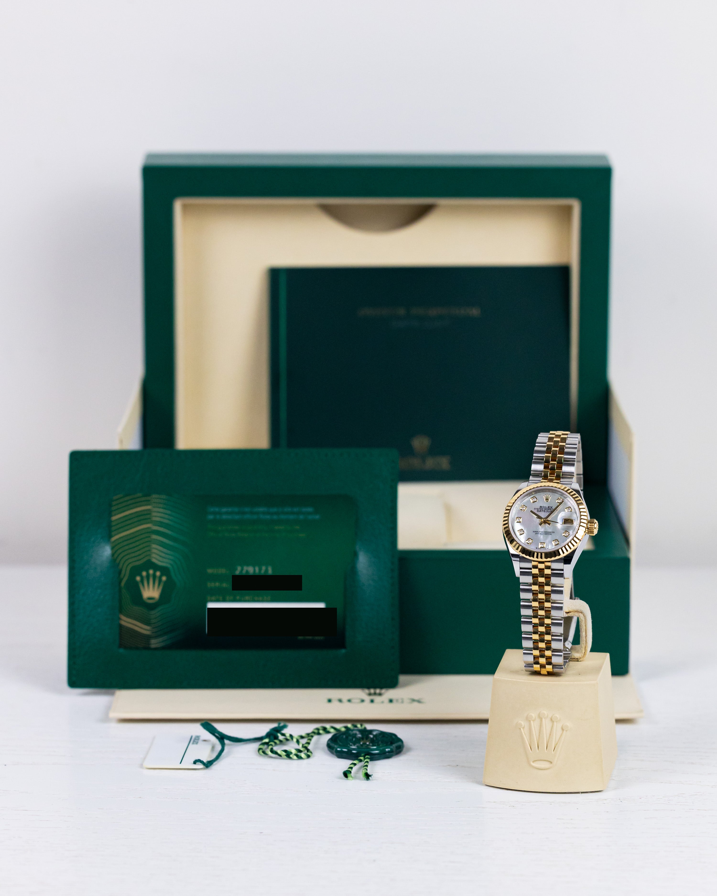 2021 Rolex Lady-Datejust 28 Two-tone Yellow Gold White MOP Diamond Dial