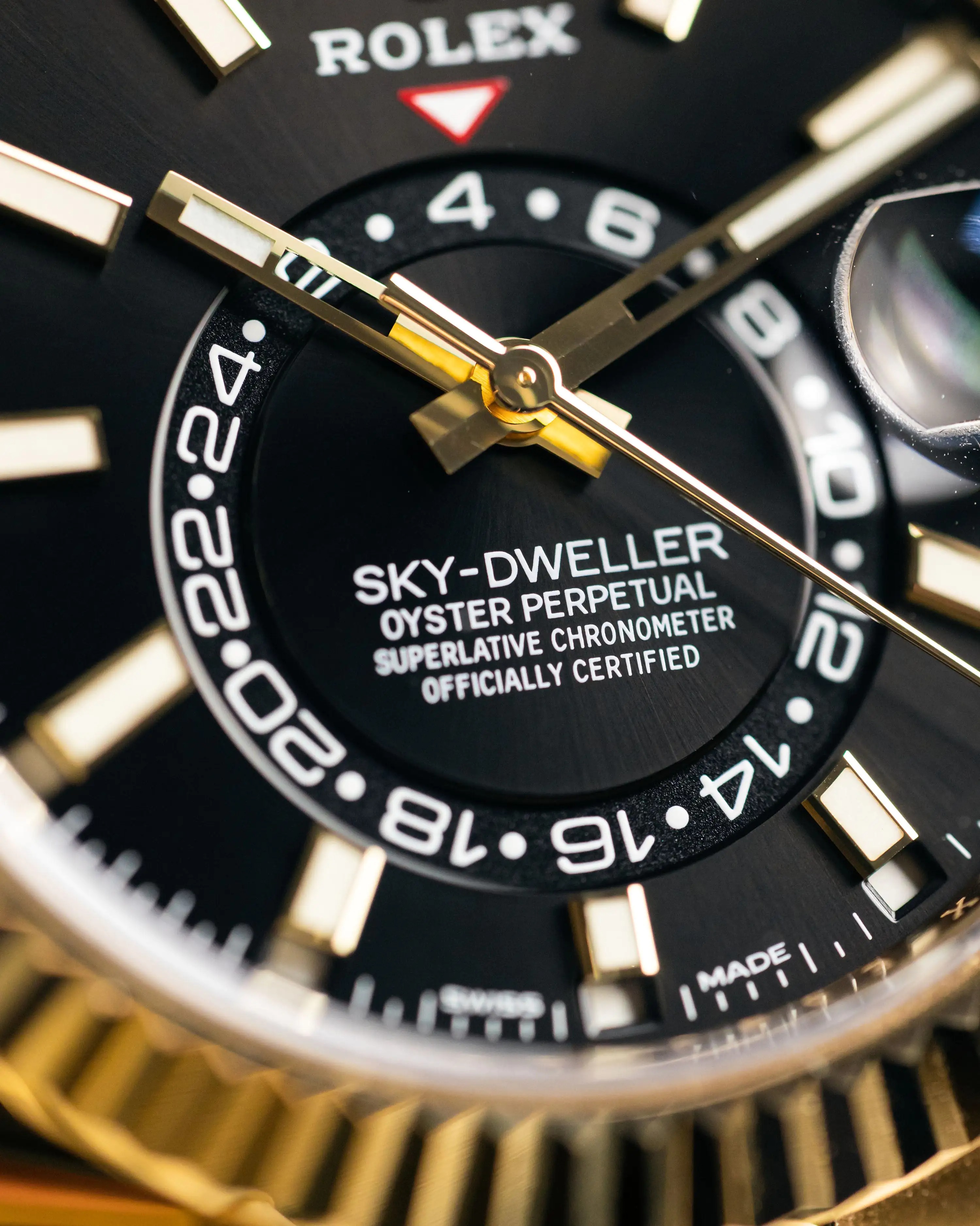 Rolex Sky-Dweller, 42mm, 18k Yellow Gold, Stainless Steel, Black Dial, 330933