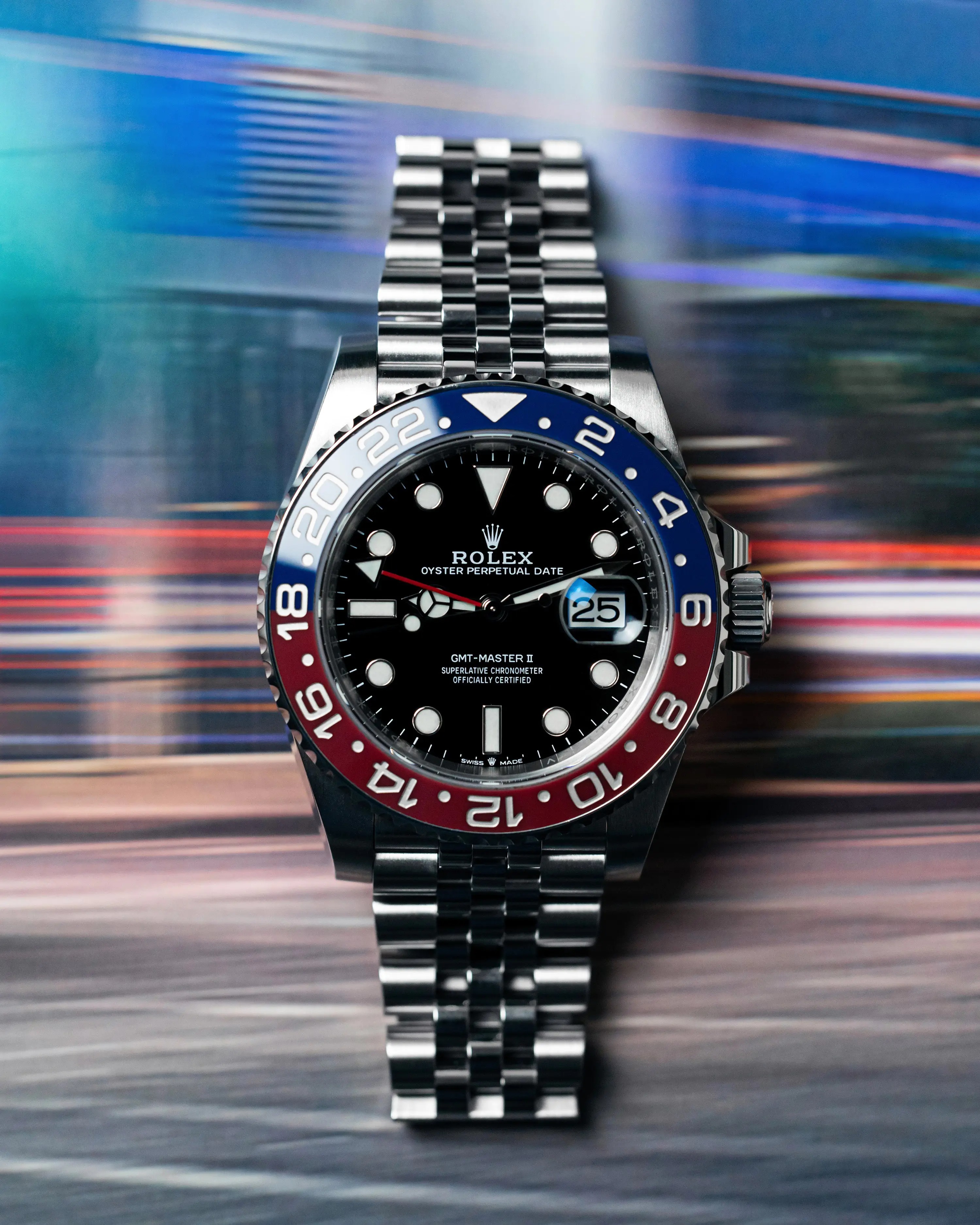 Rolex GMT Master ll Pepsi Bezel Jubilee Bracelet Men's Watch M126710BLRO-0001