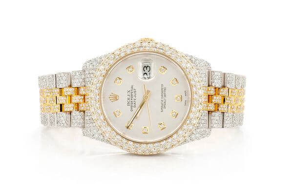 ROLEX Oyster Perpetual Diamond Datejust 41MM two-tone gold full iced moissanite 19.30CT