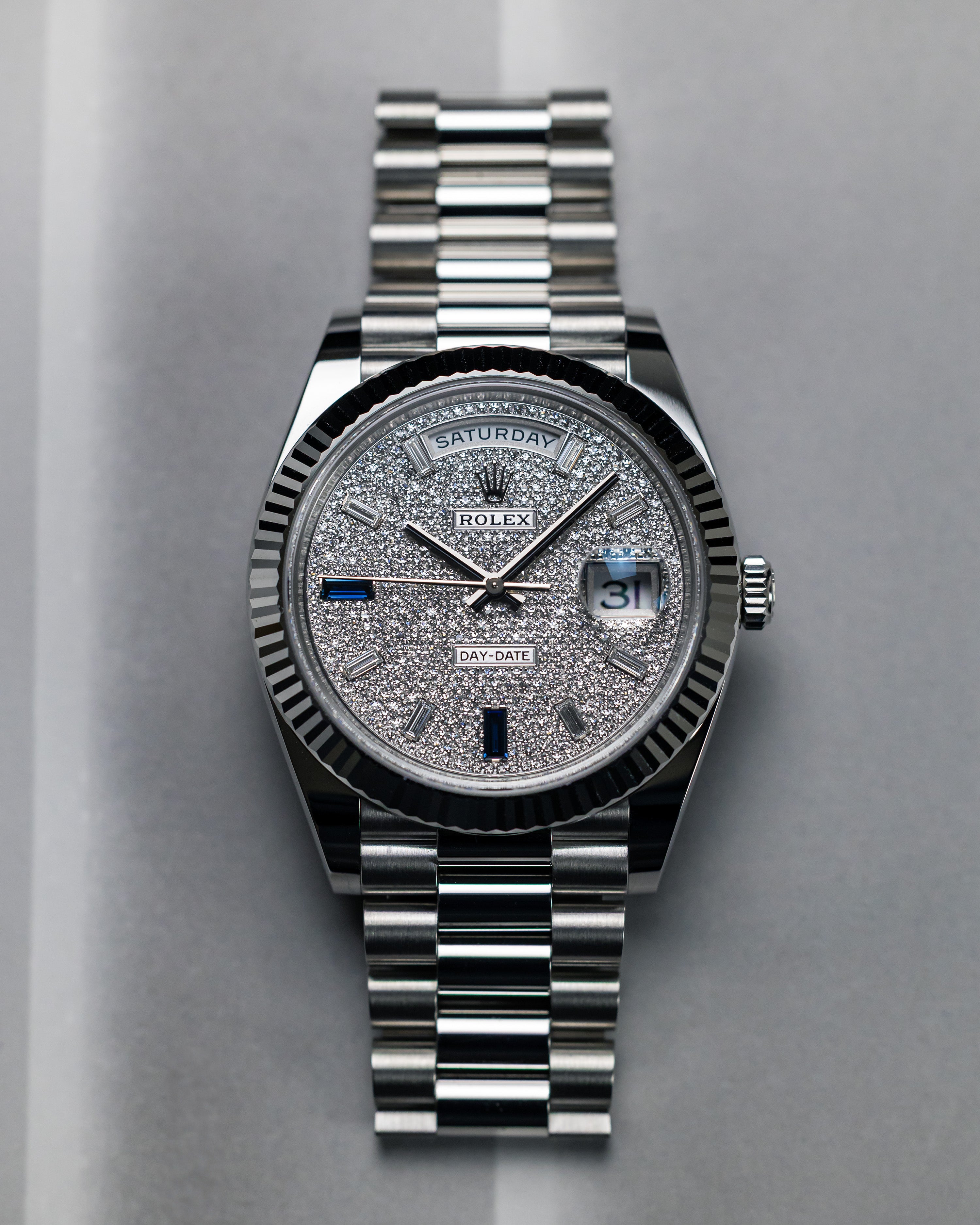 2023 Rolex Day-Date40 Platinum/Diamond-Paved Dial