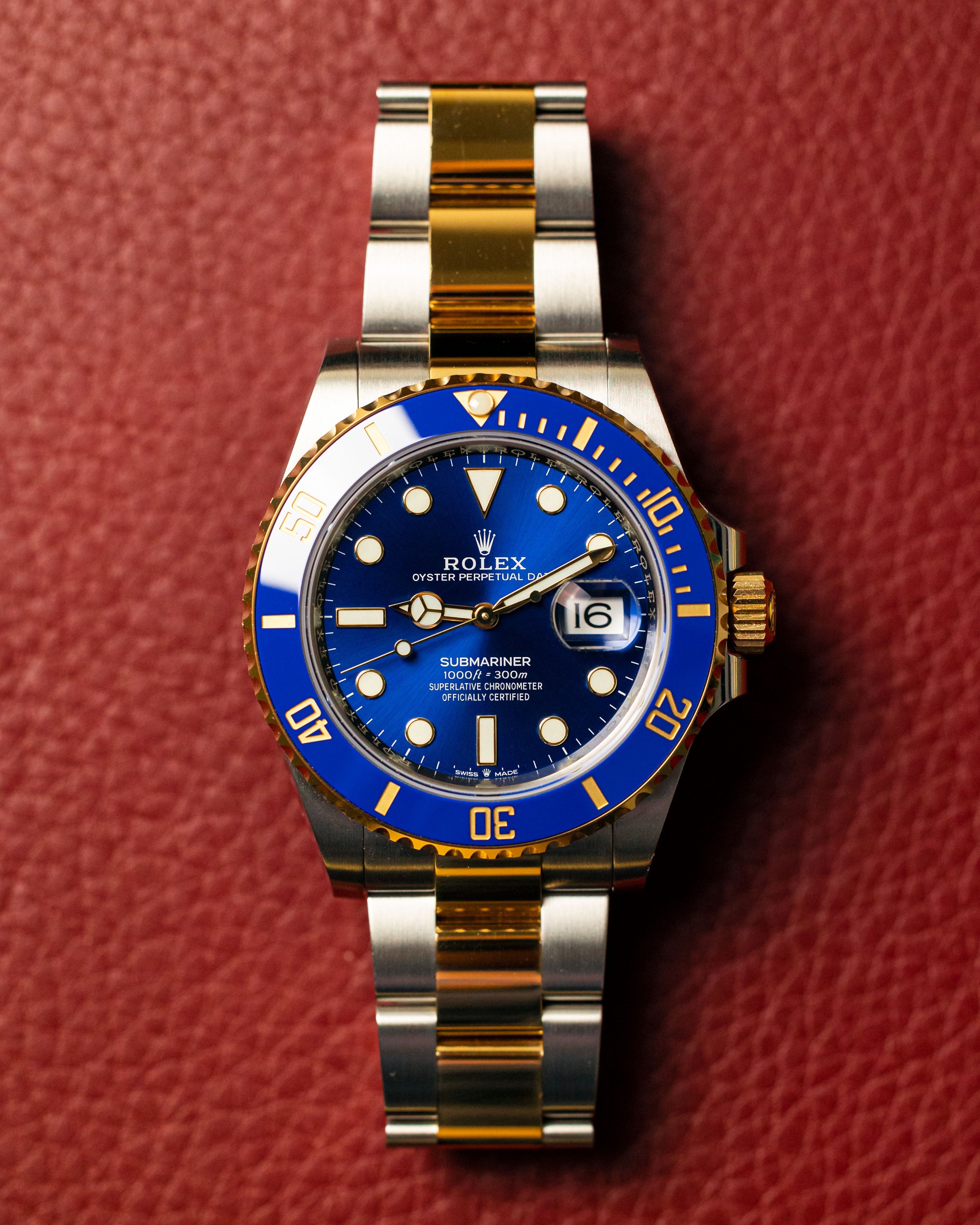 Rolex Submariner Bluesy Blue Index Dial Oyster Bracelet Mens Watch 116613lb-0005