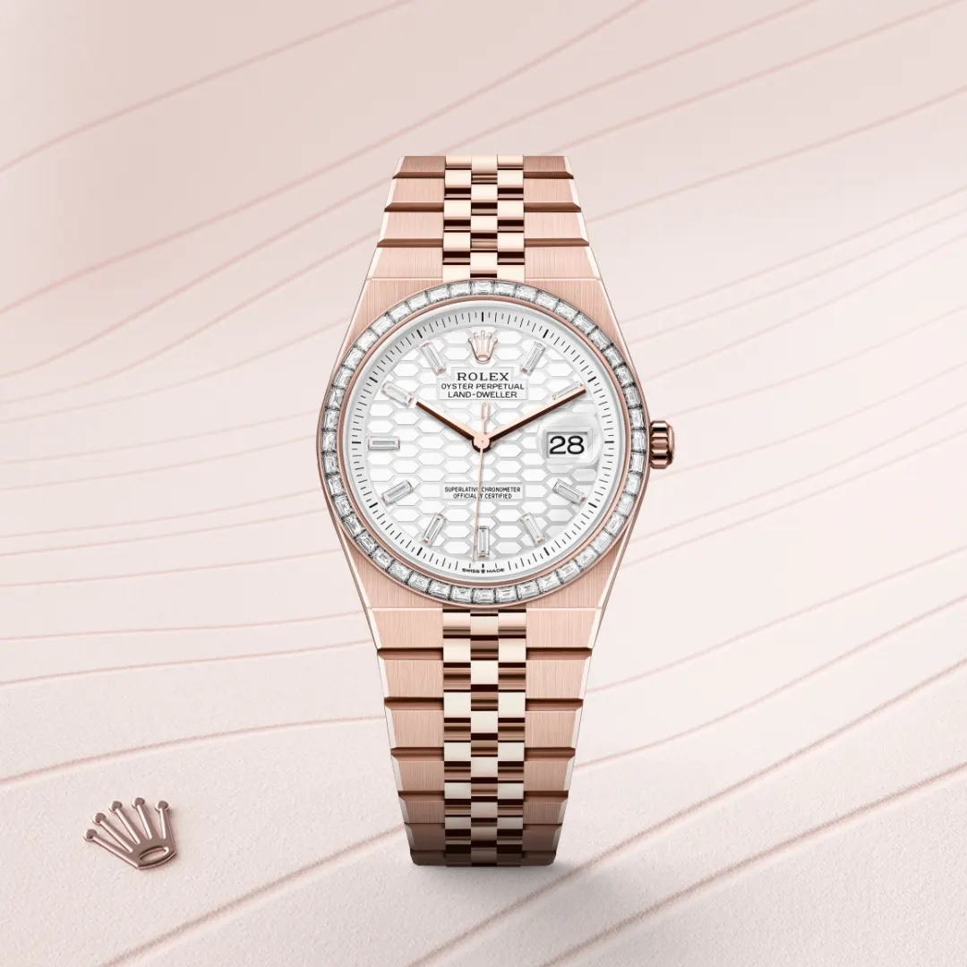 Rolex Land-Dweller 36 Oyster, 36 mm, Everose gold and diamonds M127285TBR-0002