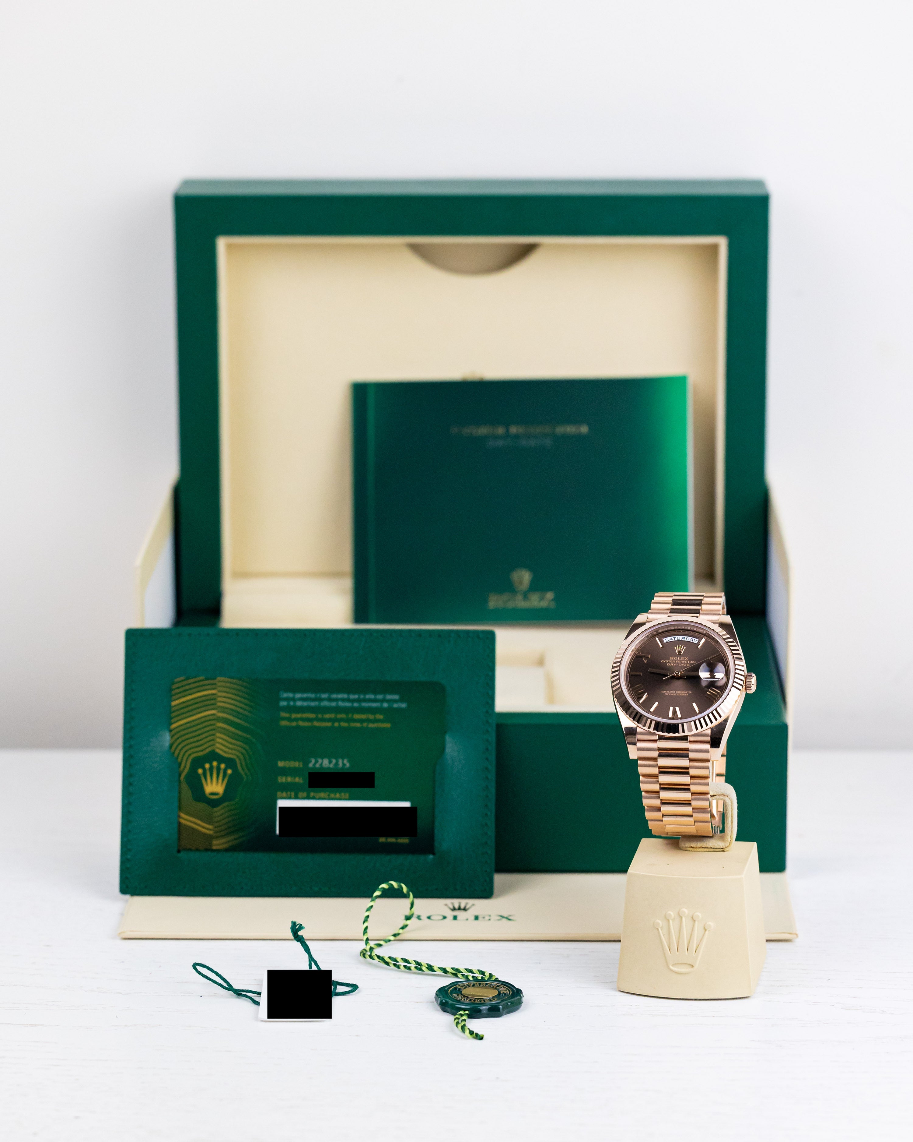 2022 Rolex Day-Date 40 Rose Gold/Chocolate Dial