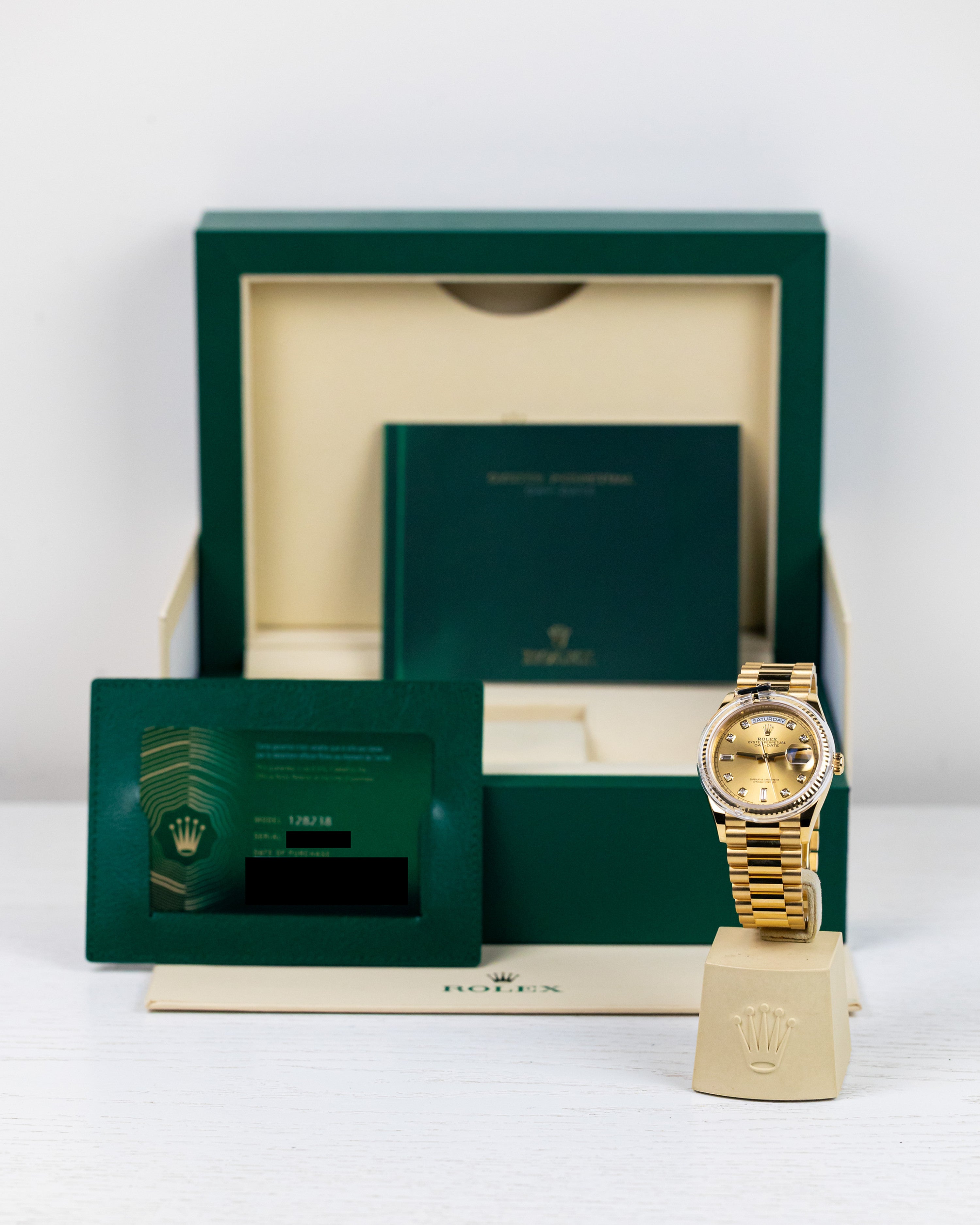 2021 Rolex Day-Date 36 Yellow Gold/ Champagne Diamond Dial