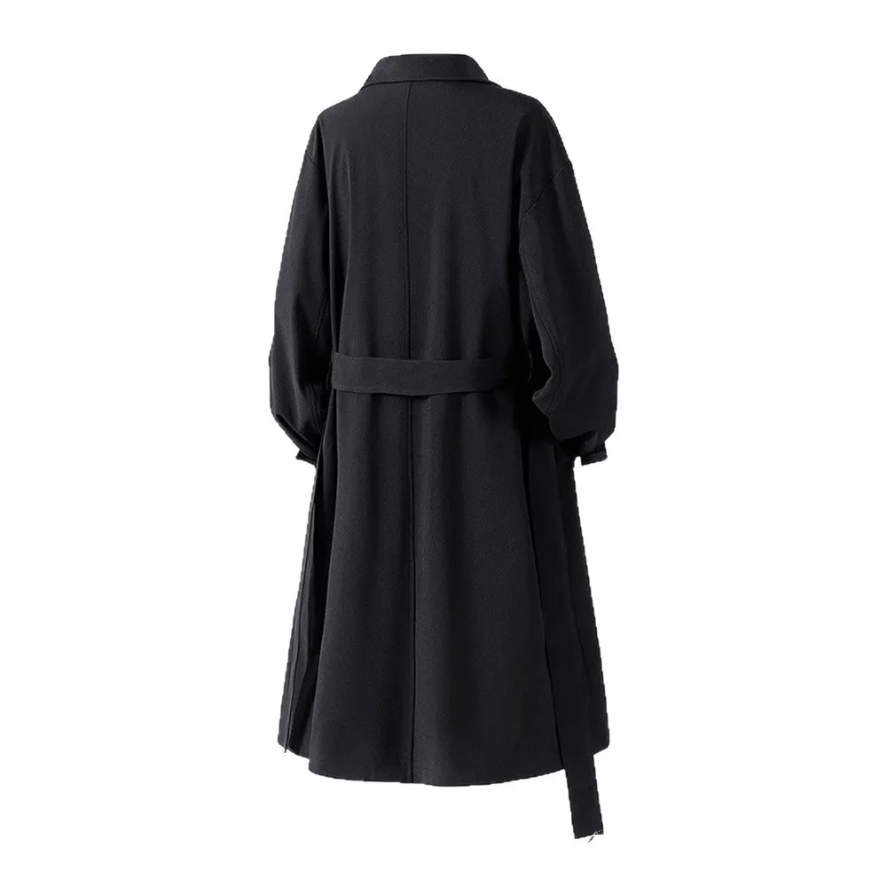 Autumn Mens Long Coat American Streetwear Vintage Over Knee Trench Coat Casual Retro Waterproof Windbreaker