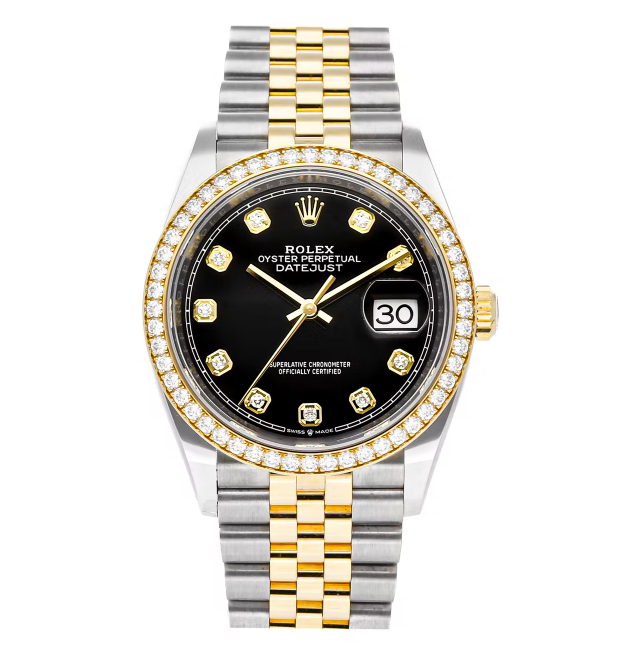 Rolex Datejust 36 Oyster, 36 mm, Oystersteel, yellow gold and diamonds Reference 126283RBR