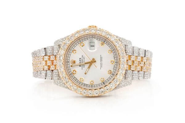 ICED OUT PRESIDENTIAL ROLEX DATEJUST II 41MM TWO TONE GOLD AUTOMATIC STAINLESS STEEL WATCH 22.00CT