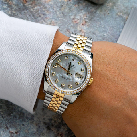 Rolex Datejust 36 Mother of Pearl Diamond Watch 116243-0018