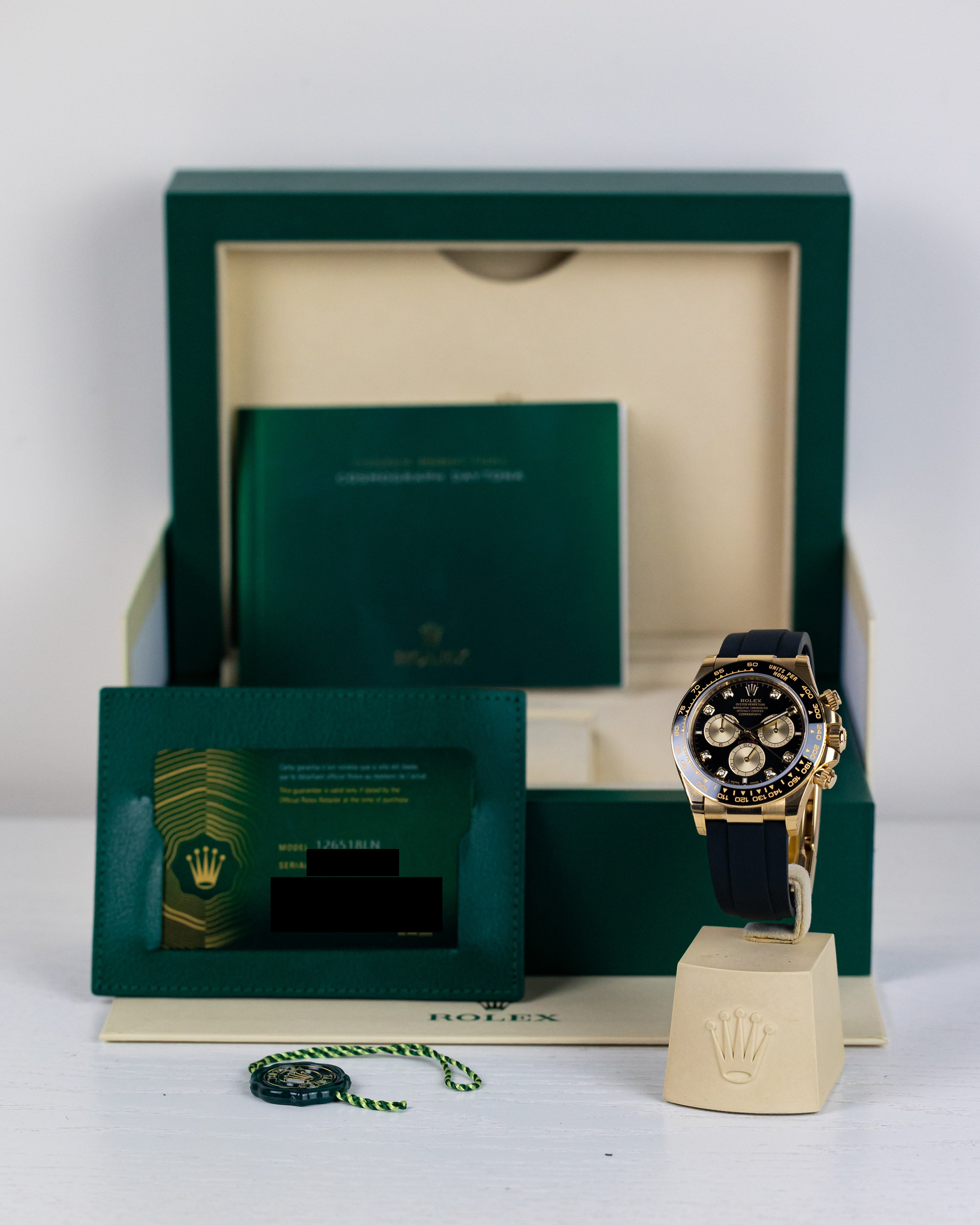 2024 Rolex Daytona Oysterflex Yellow Gold Black Diamond Dial