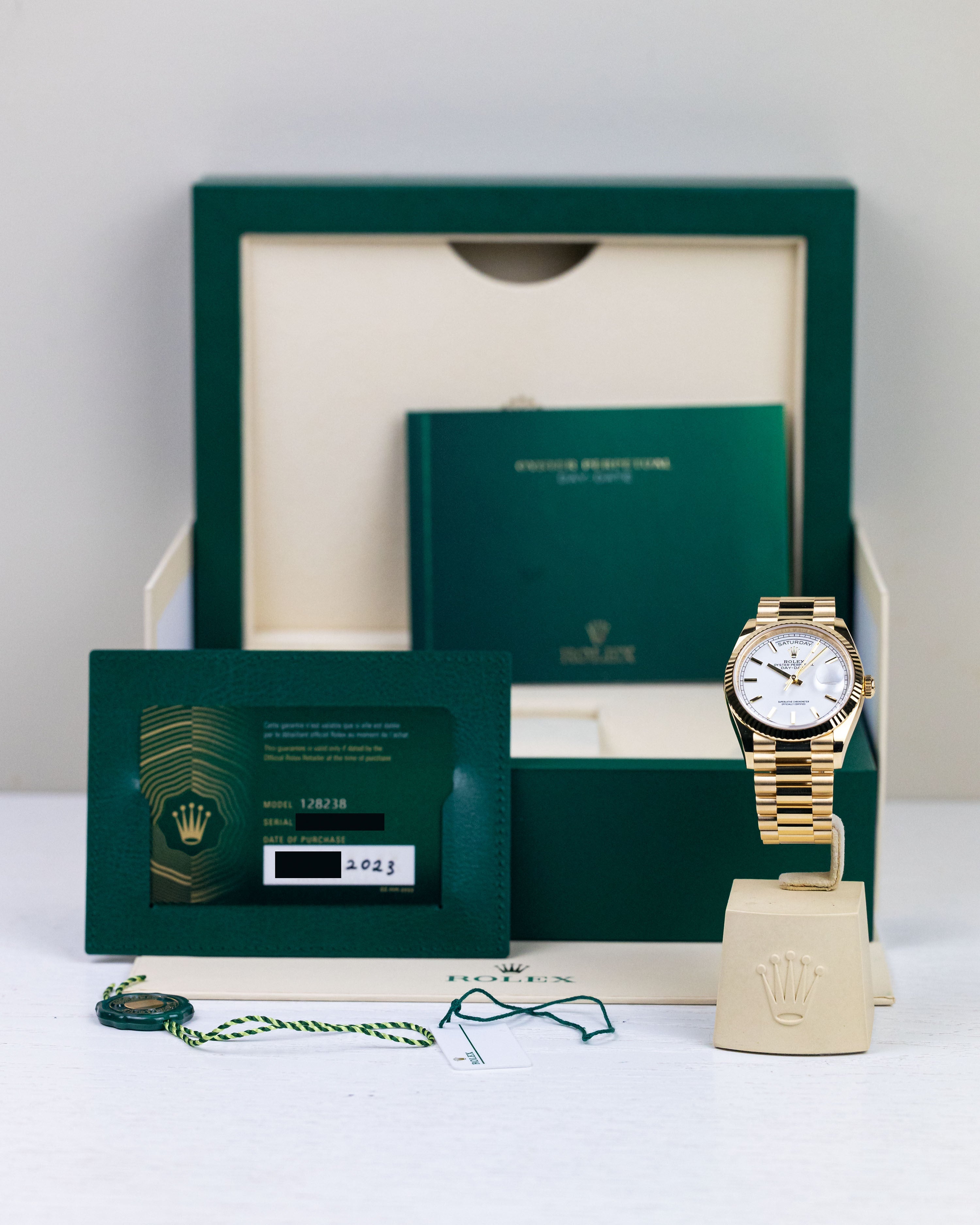 Rolex Day-Date Yellow Gold White Dial Unisex Watch M128238-0081