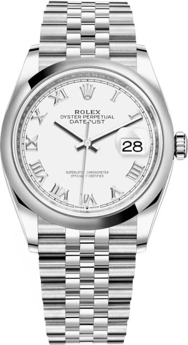 Rolex Datejust 36 Stainless Steel White Roman Dial Women's Watch M126200-0007