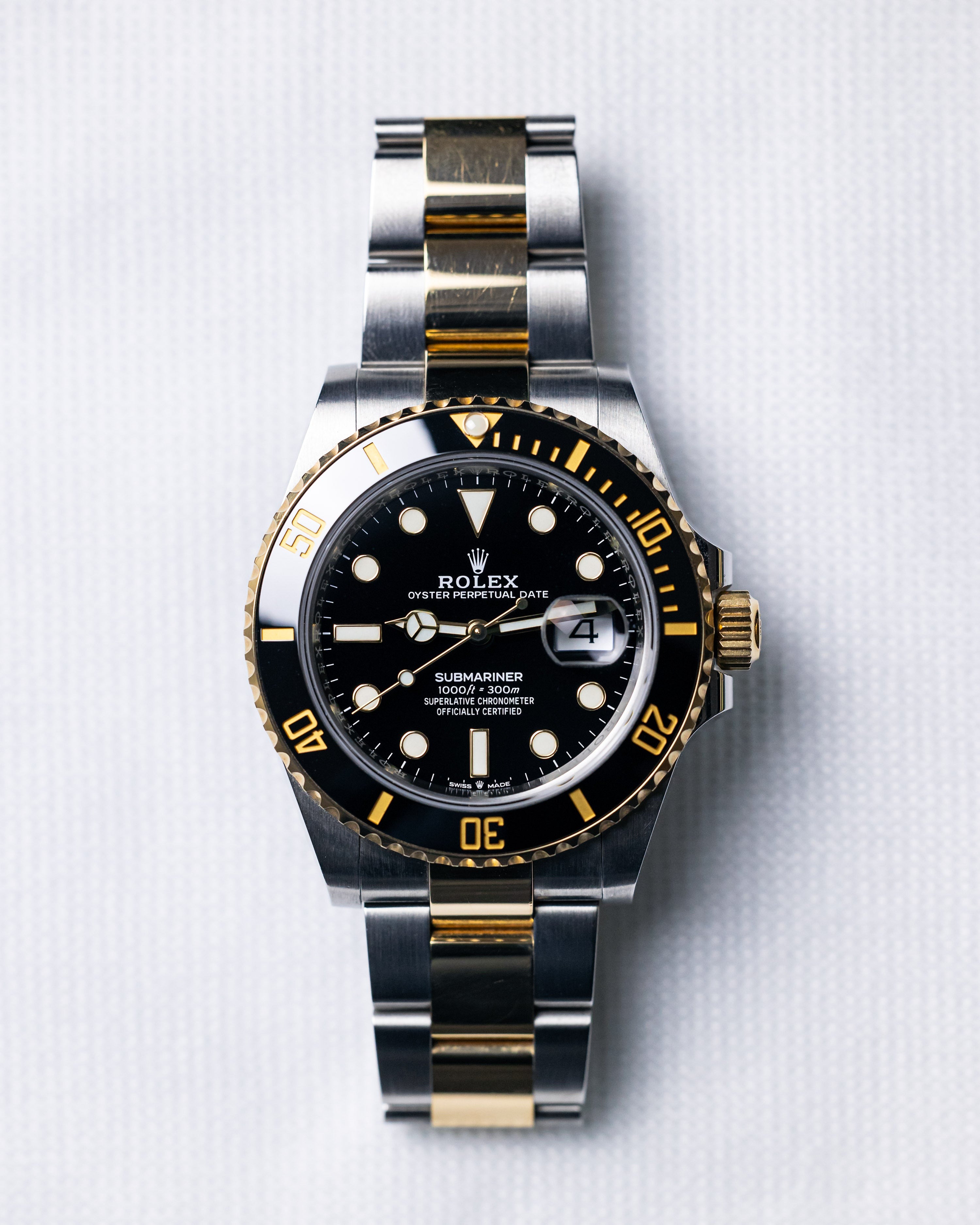 Rolex Submariner Date Two Tone Oyster Bracelet Men's Watch 126613LN