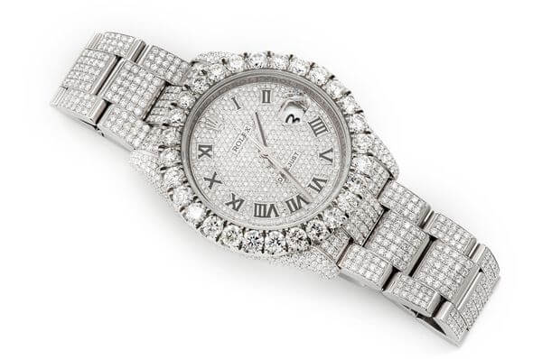 CHEAP ICED OUT WATCHES ROLEX DATEJUST 36MM AUTOMATIC STAINLESS STEEL WATCH FULL MOISSANITE WATCH 20.50CT