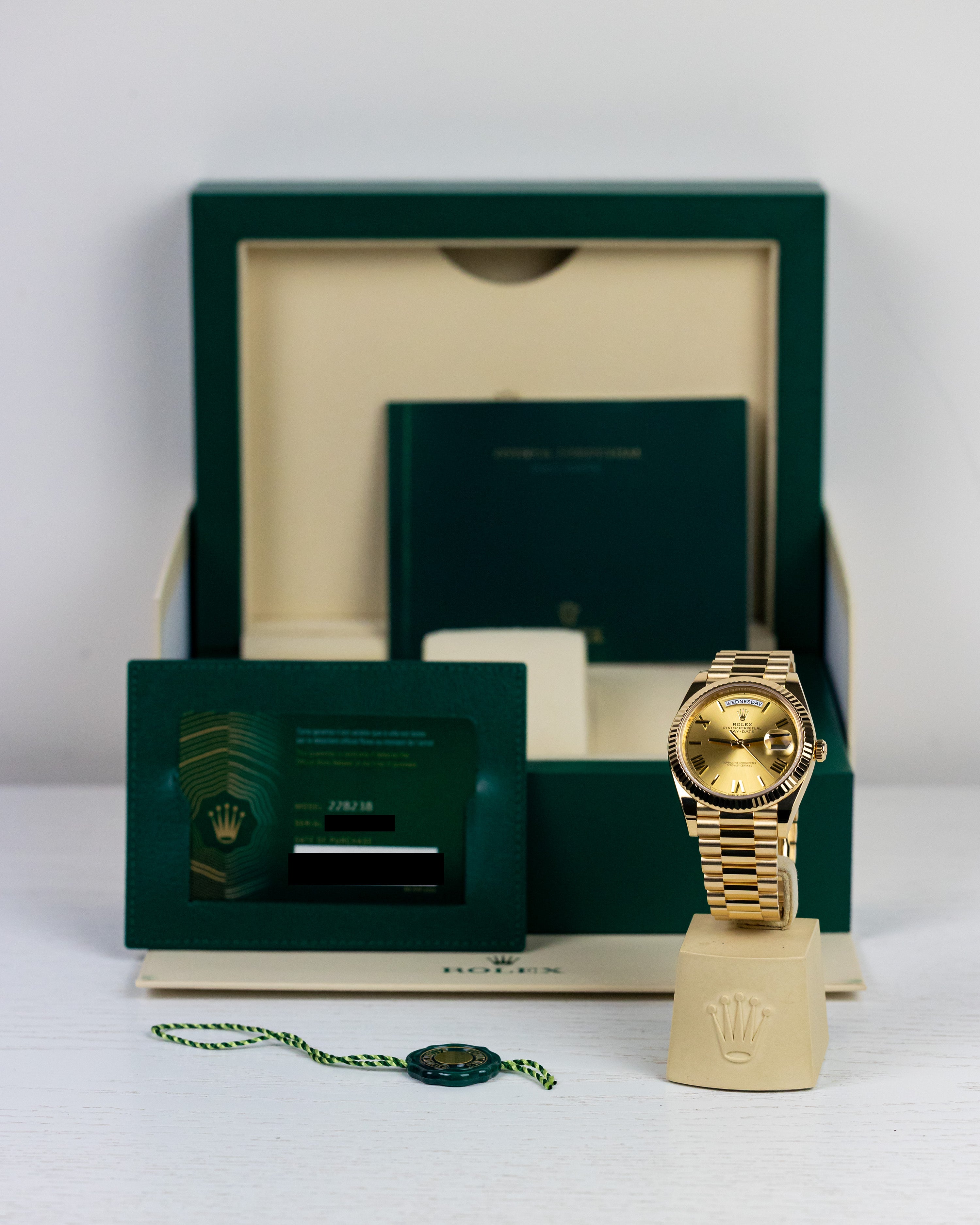 2022 Rolex Day-Date 40 Yellow Gold Champagne/Roman Numeral Dial