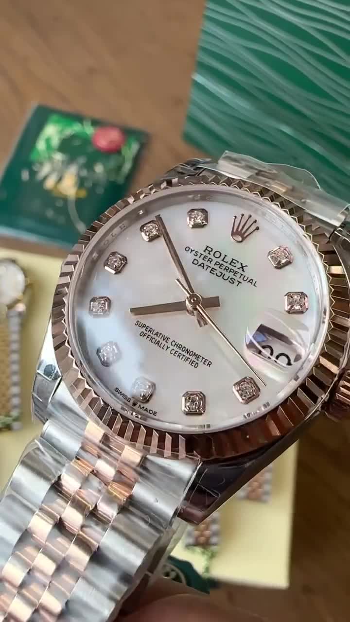 Lady-Datejust Oyster, 28 mm, Oystersteel, Everose gold and diamonds Reference 279381RBR