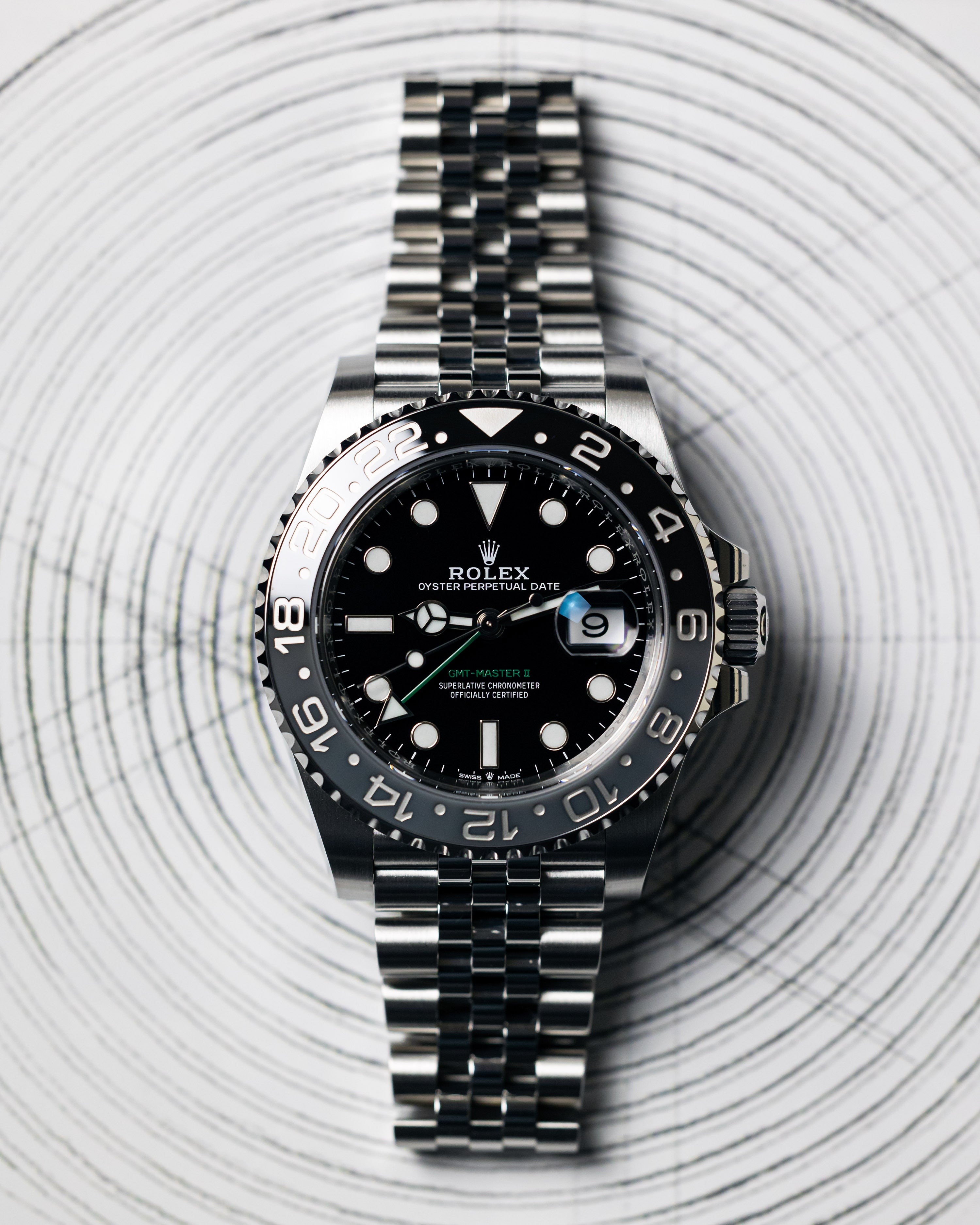 Rolex GMT Master ll Automatic Black Dial Jubilee Bracelet Steel Men's Watch M126710GRNR-0003