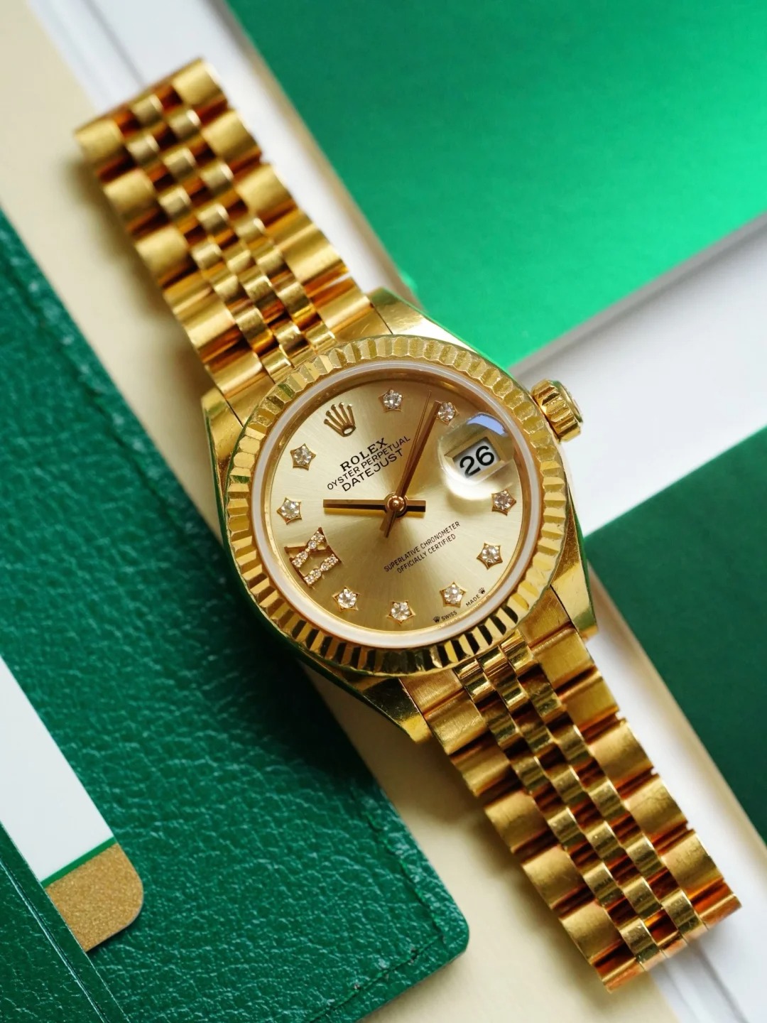 Rolex Lady-Datejust 28 Solid 18K Yellow Gold Women's Watch 279178-0013