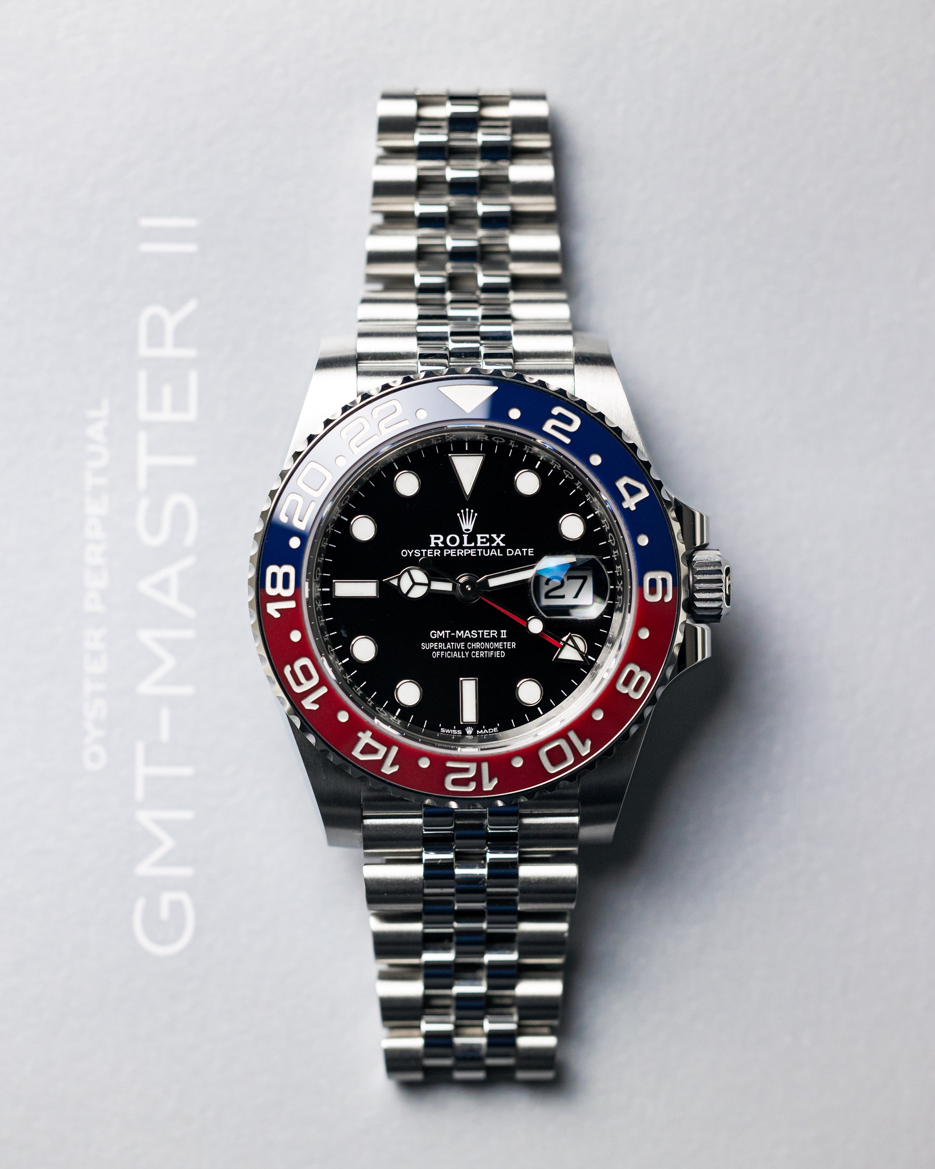 Rolex GMT Master ll Pepsi Bezel Jubilee Bracelet Men's Watch M126710BLRO-0001