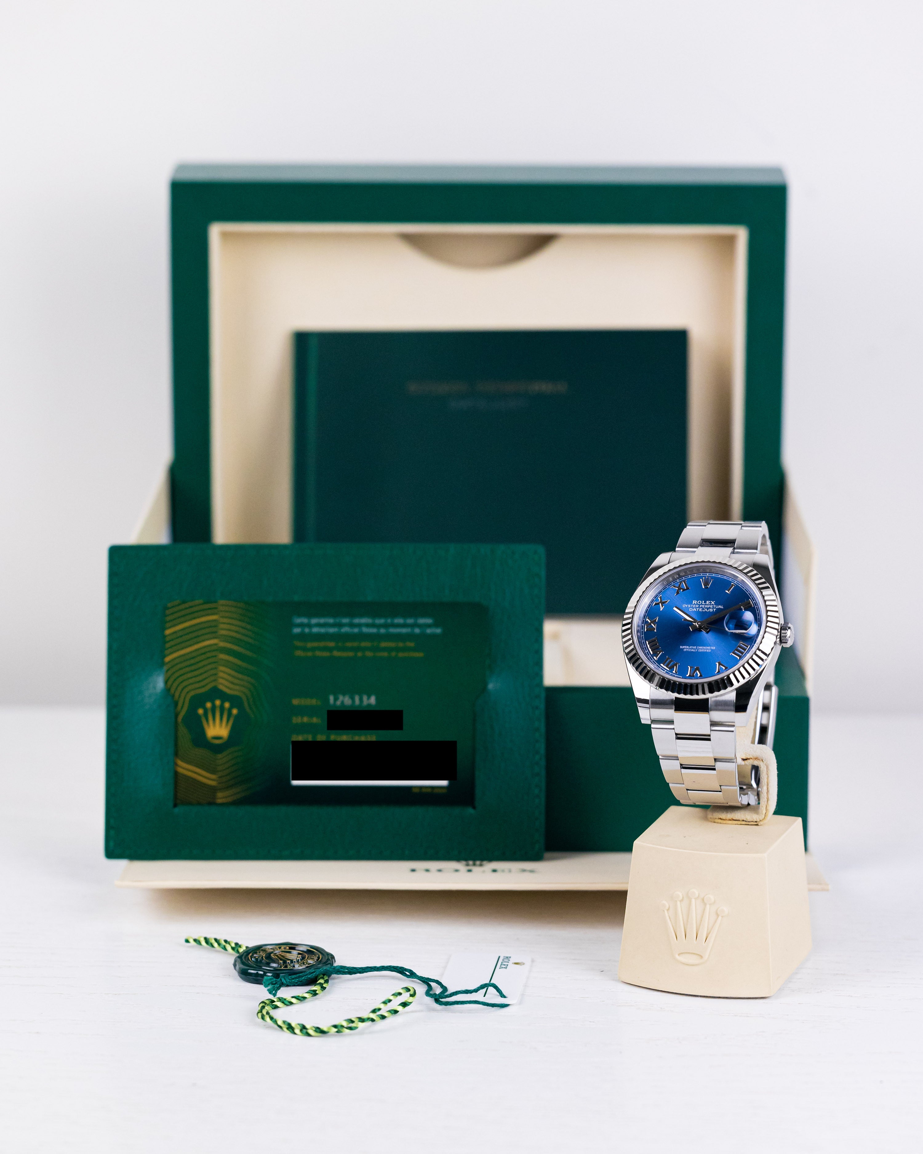 2022 Rolex Datejust 41mm Fluted Bezel, Blue Roman Numeral Dial 126334