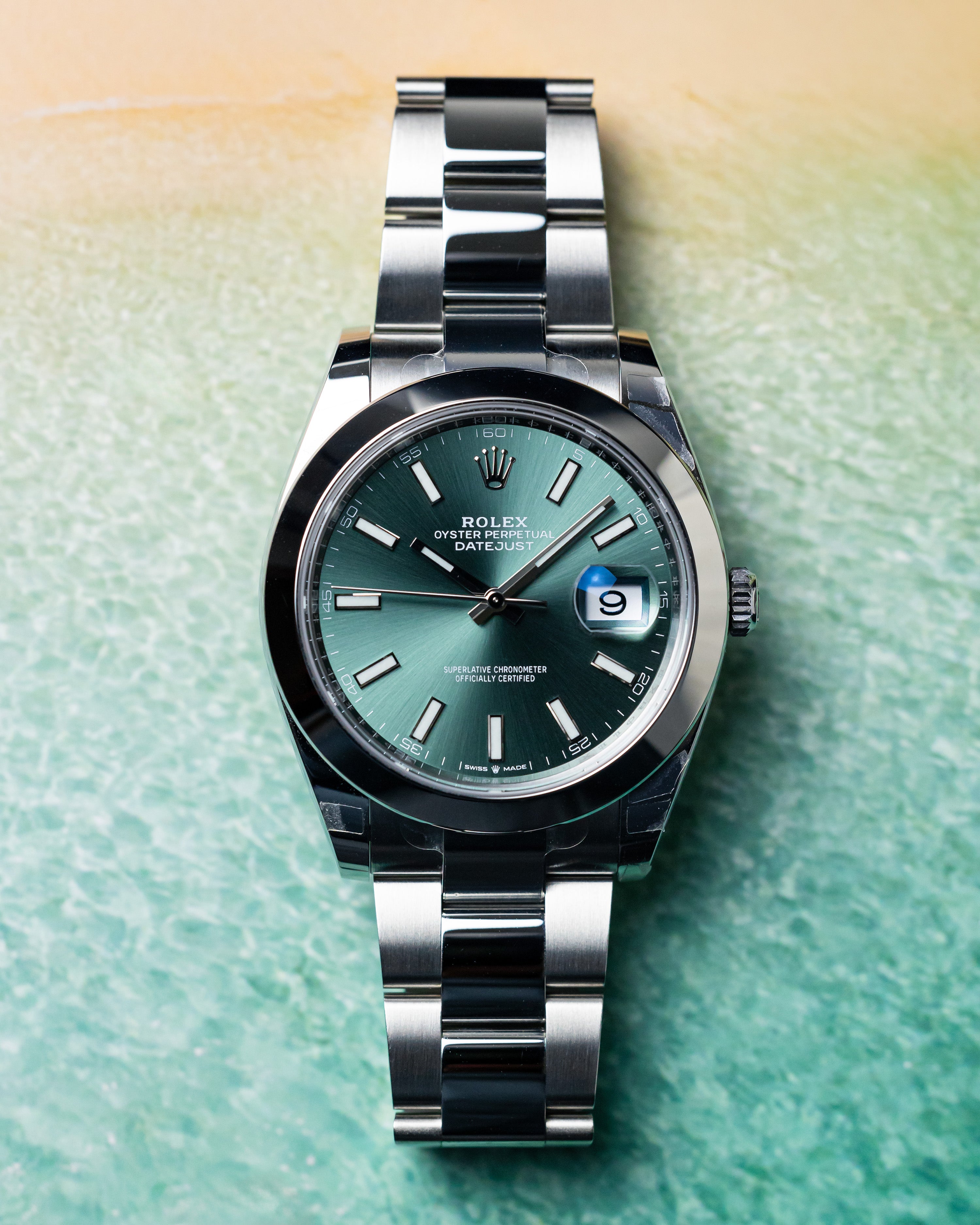 Rolex Datejust 41 Stainless Steel Mint Green Dial Men's Watch M126300-0019