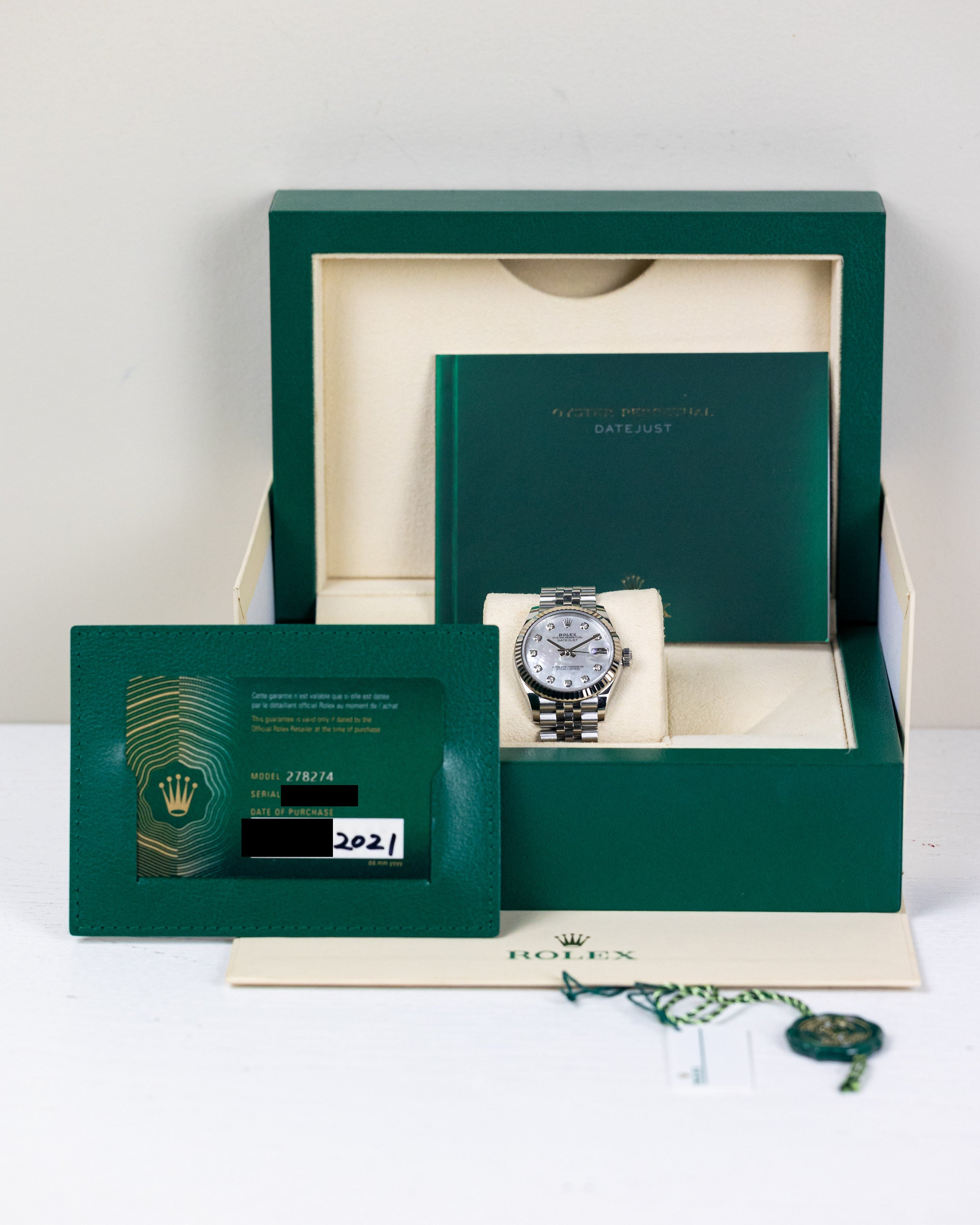 2021 Rolex Datejust 31 MOP Dial 278274