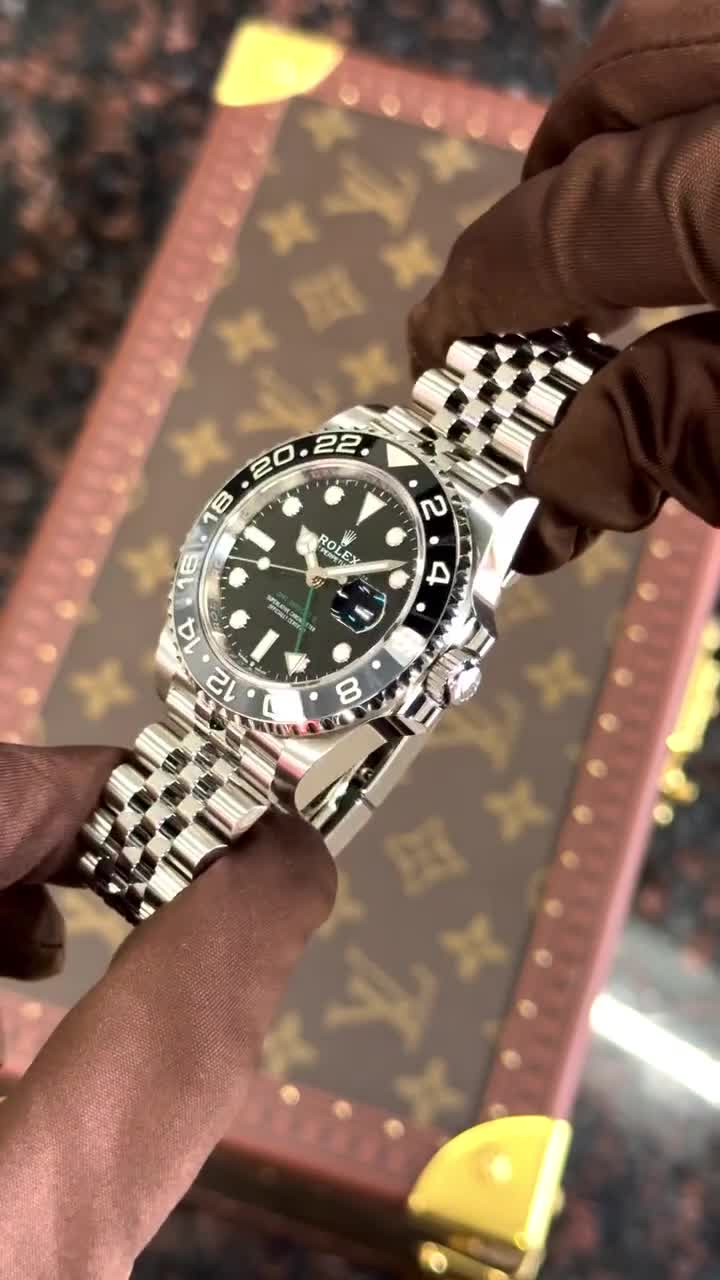 Rolex GMT Master ll Automatic Black Dial Jubilee Bracelet Steel Men's Watch M126710GRNR-0003