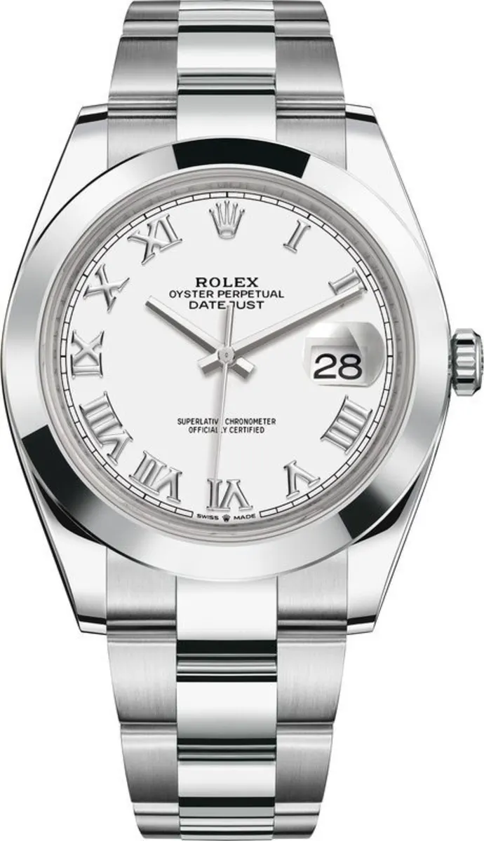 Rolex Datejust 41 Stainless Steel White Roman Dial Men's Watch M126300-0015