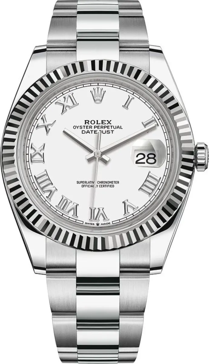 Rolex Datejust 41 Stainless Steel White Roman Dial Men's Watch M126334-0023