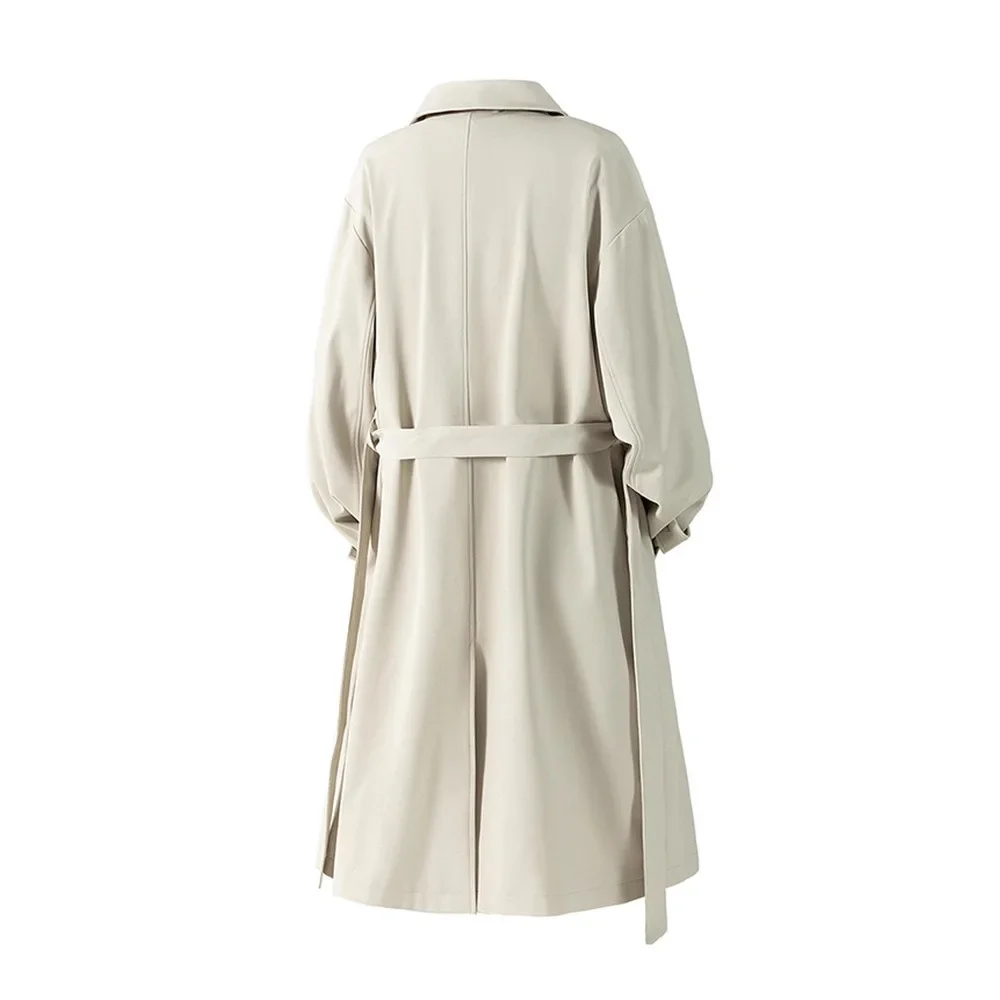 Autumn Mens Long Coat American Streetwear Vintage Over Knee Trench Coat Casual Retro Waterproof Windbreaker