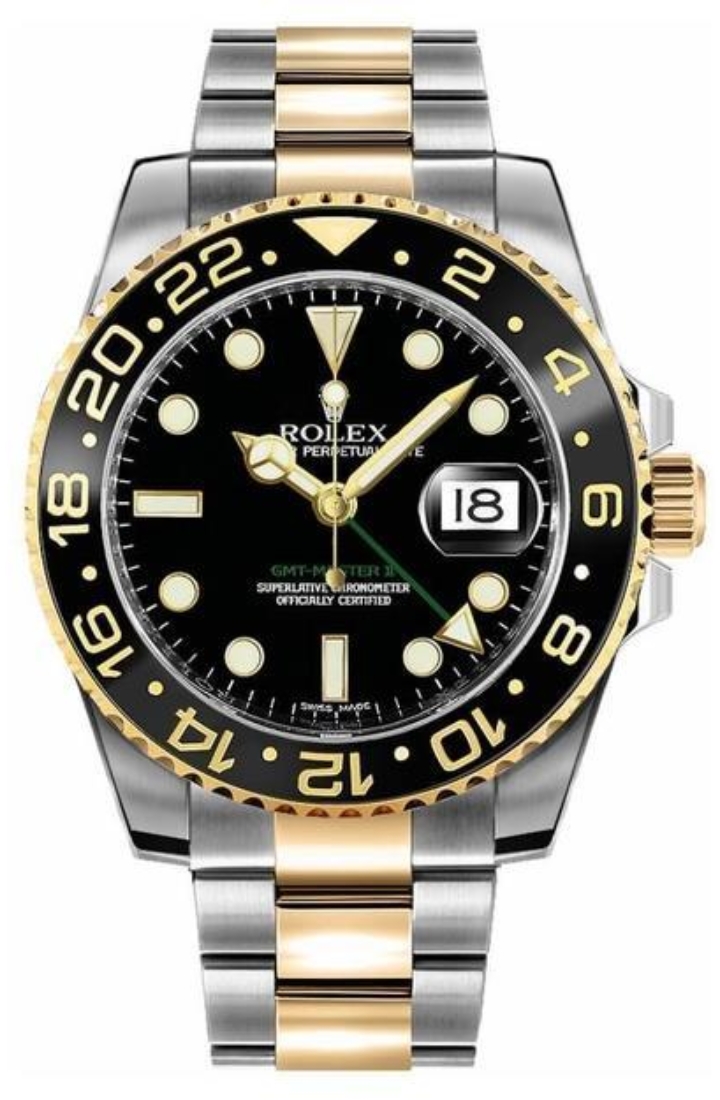 Rolex GMT Master II Two Tone Black Dial 40mm 116713LN-0001
