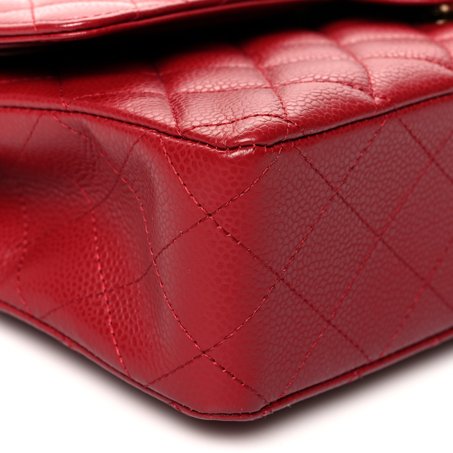 Caviar Quilted Medium Double Flap Rouge - luxuryevafr