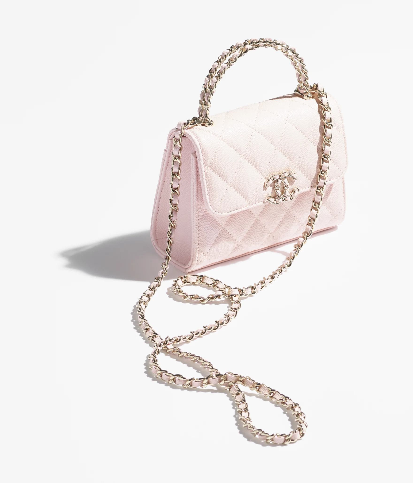 Pochette CHANEL avec chaîne - Rose clair - luxuryevafr