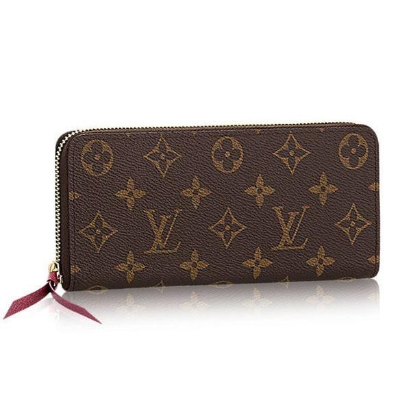 Portefeuille Clémence en toile Monogram Louis Vuitton M60742 Fuchsia - luxuryevafr