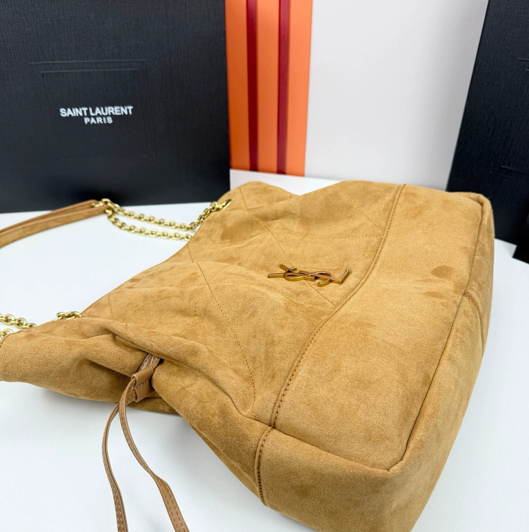 YSL JAMIE shopping en daim-GOLDEN LEAF - luxuryevafr