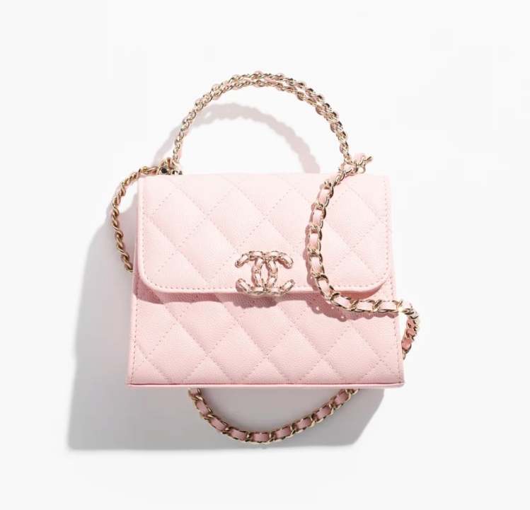 Pochette CHANEL avec chaîne - Rose clair - luxuryevafr