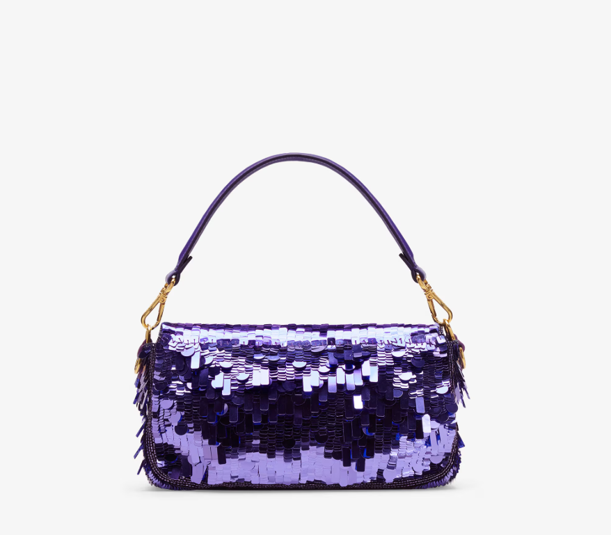 Sac à paillettes violet FENDI Baguette - luxuryevafr