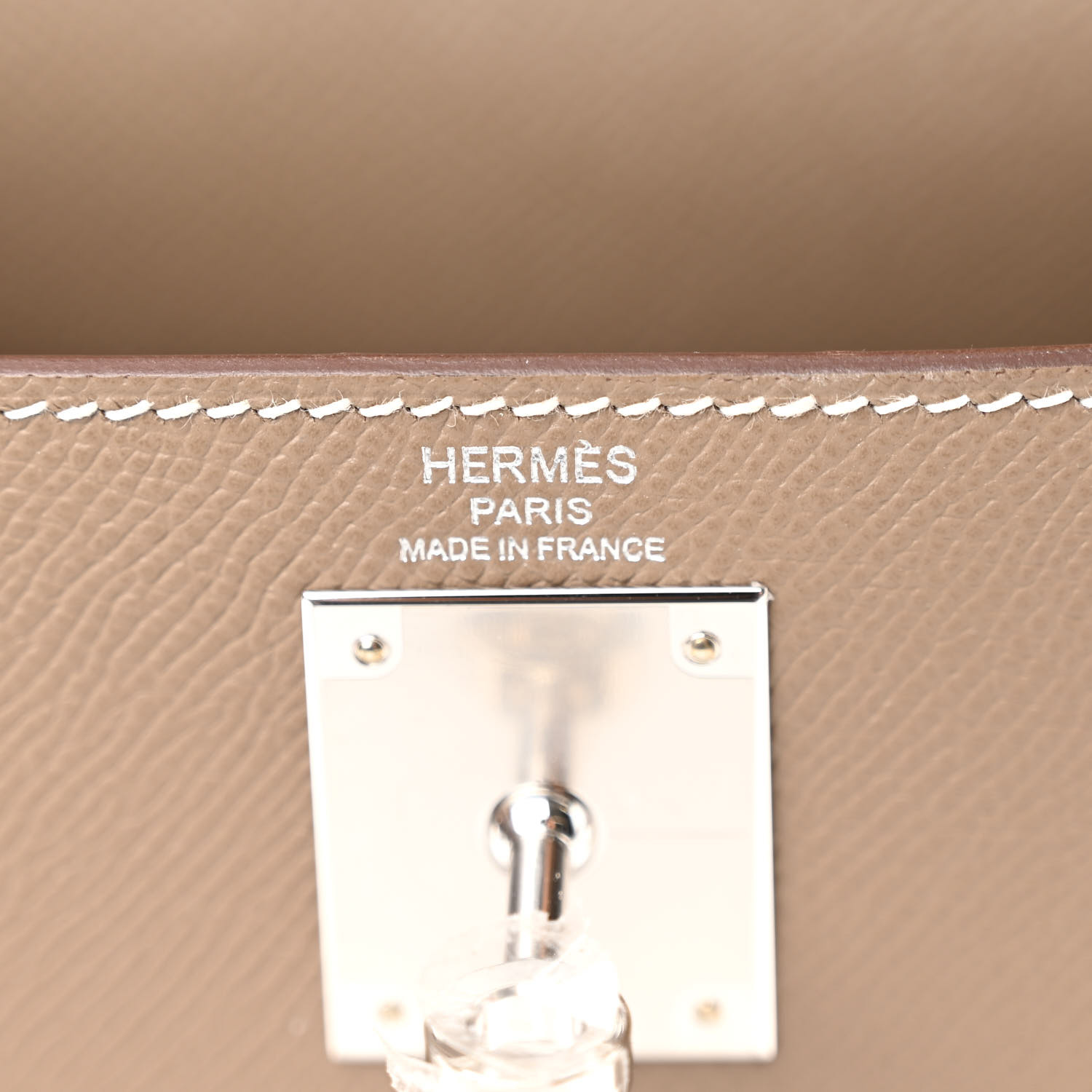 Epsom Kelly Sellier 28 Étoupe (Silver Lock) - luxuryevafr