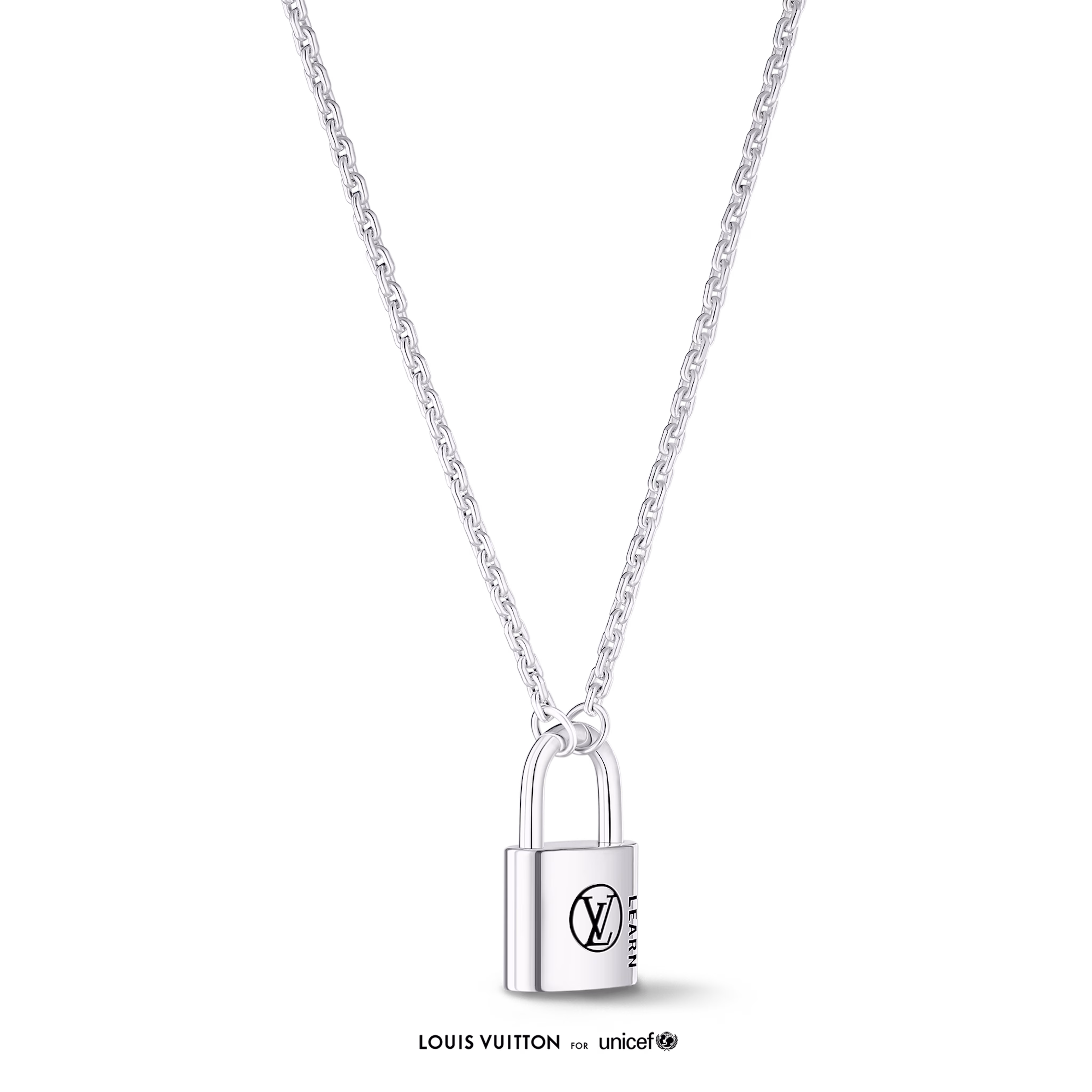 Pendentif LV Silver Lockit, argent sterling laqué noir Q03273 - luxuryevafr
