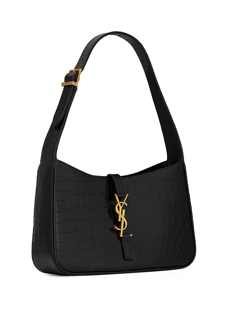 Le 5 à 7 en cuir brillant gaufré crocodile - luxuryevafr