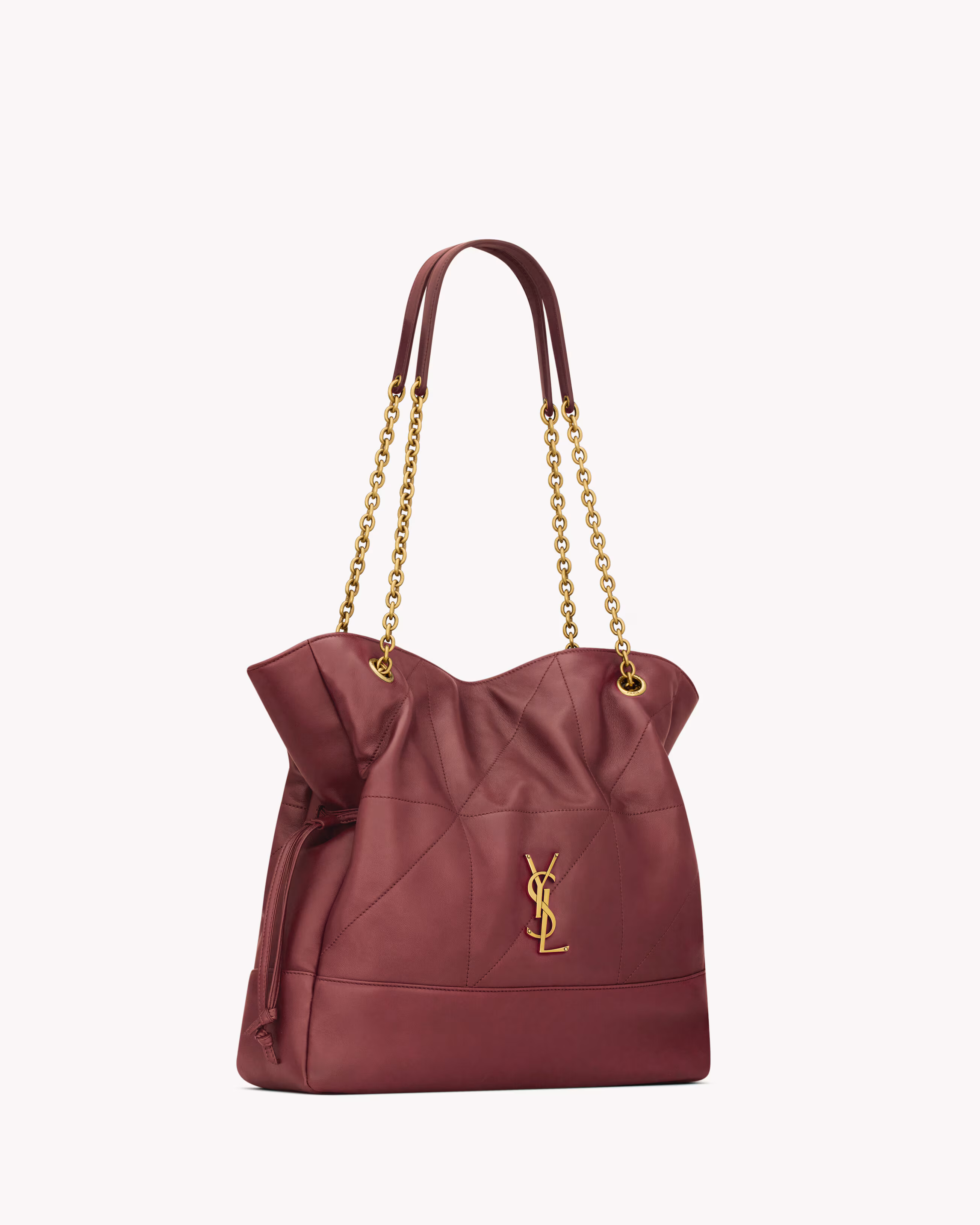 SHOPPING YSL JAMIE en cuir d'agneau - BORDEAUX - luxuryevafr