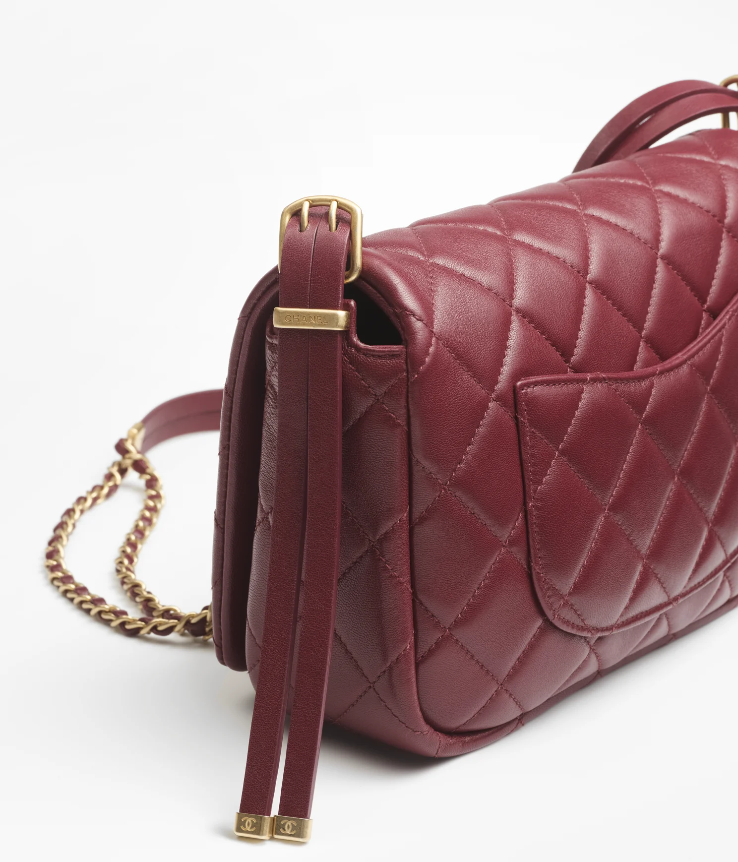 Cuir d'agneau et métal doré marron foncé - luxuryevafr