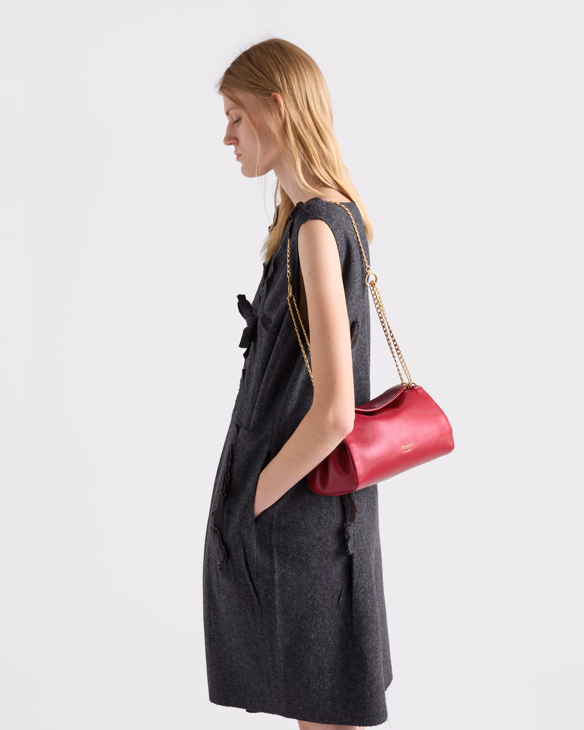 Prada Tumulte small nappa leather bag-Cherry - luxuryevafr