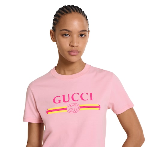 T-shirt en jersey de coton Gucci avec imprimé - luxuryevafr