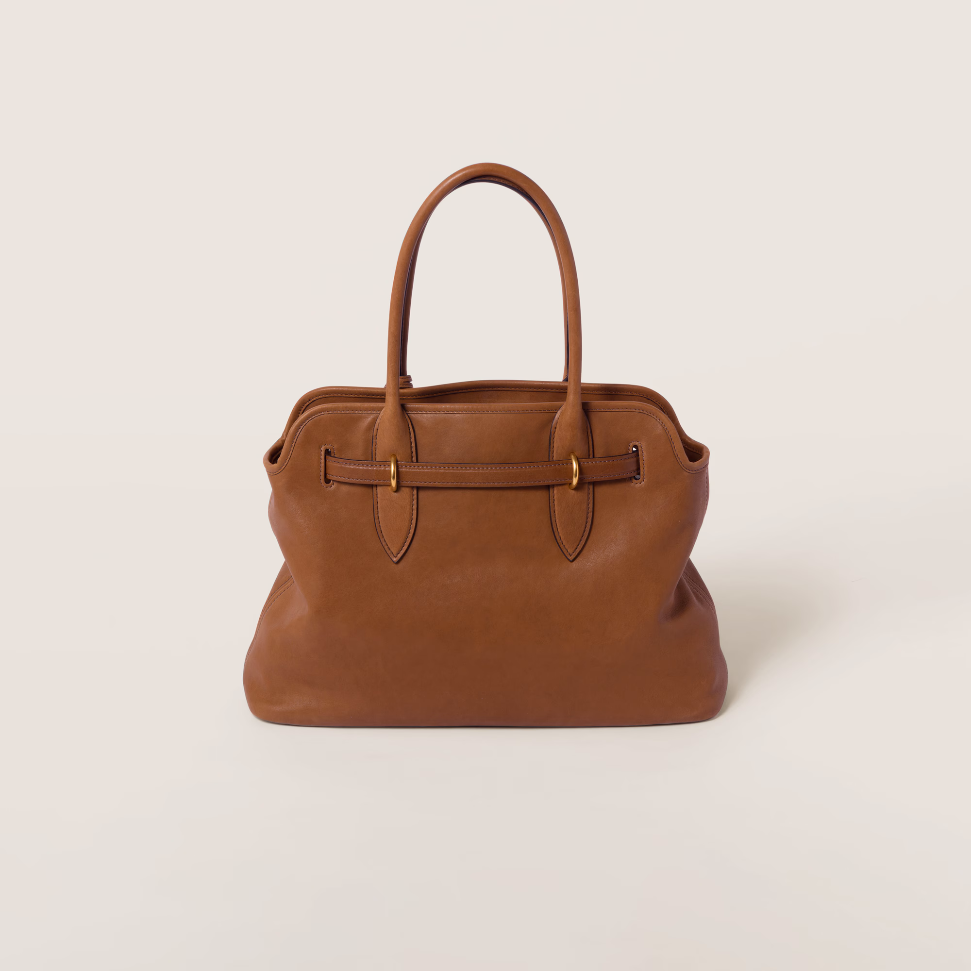 Sac en cuir nappa MiuMiu Aventure - Chêne - luxuryevafr