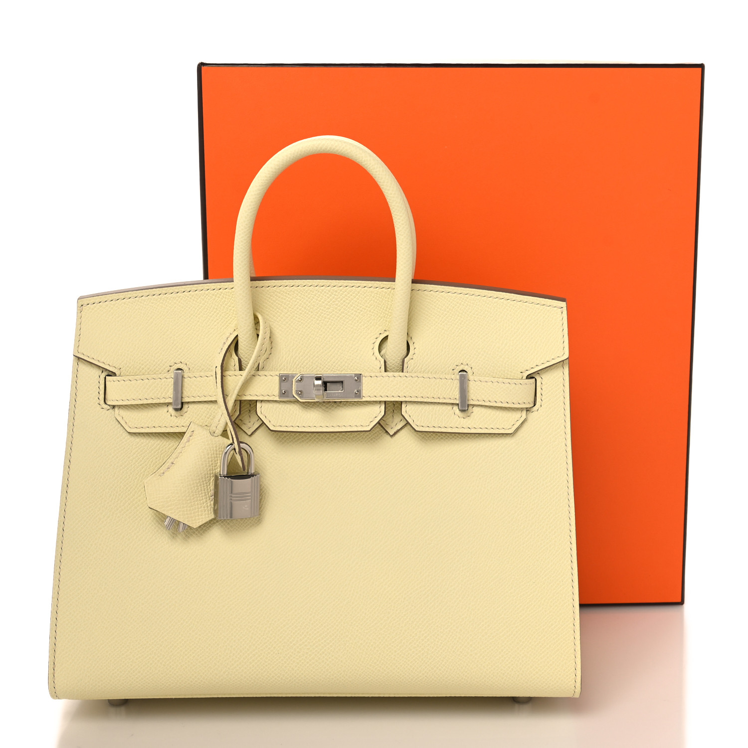 Epsom Birkin Sellier 25 Jaune Milton - luxuryevafr