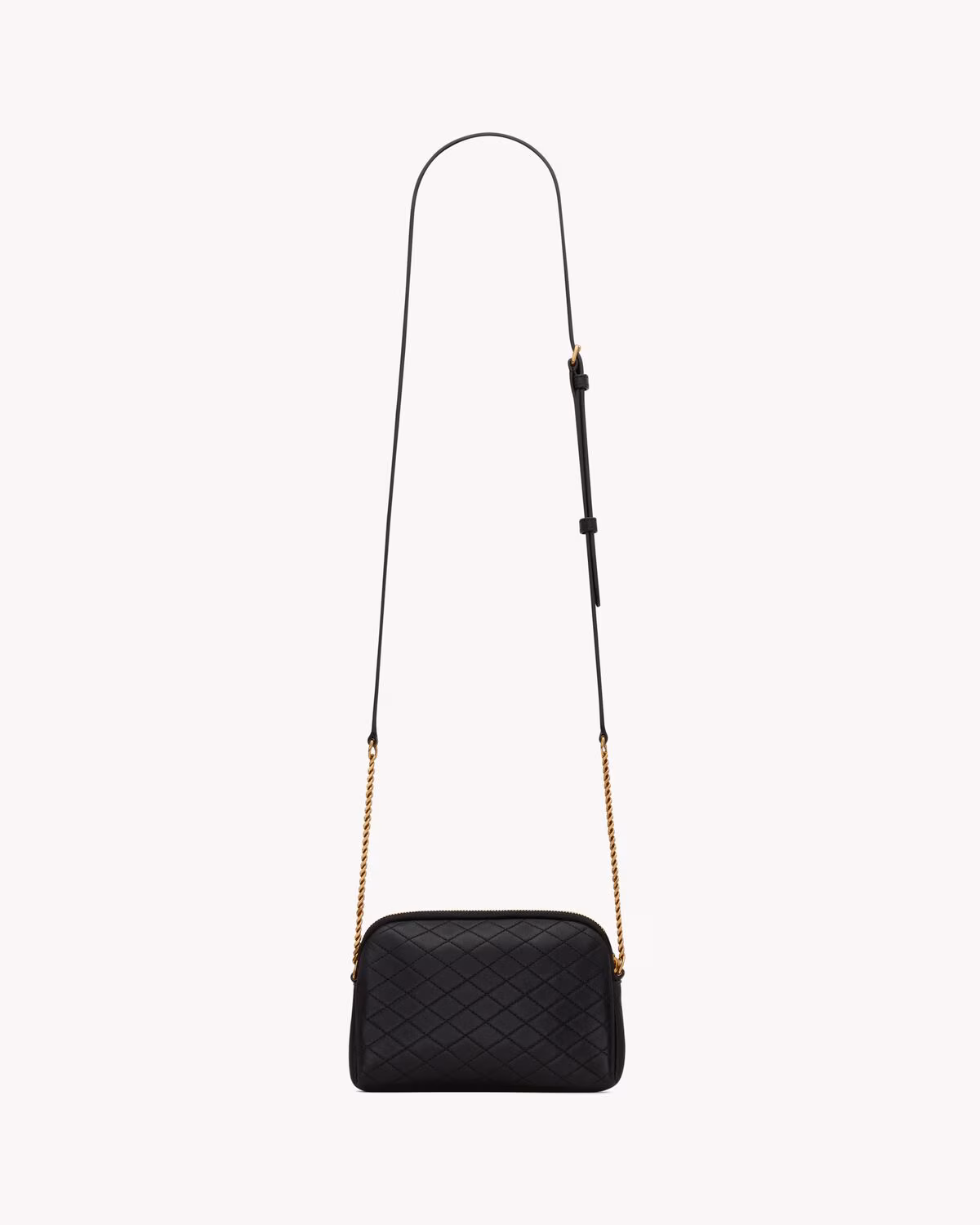 Pochette zippée YSL Gaby en cuir d'agneau - Noir - luxuryevafr