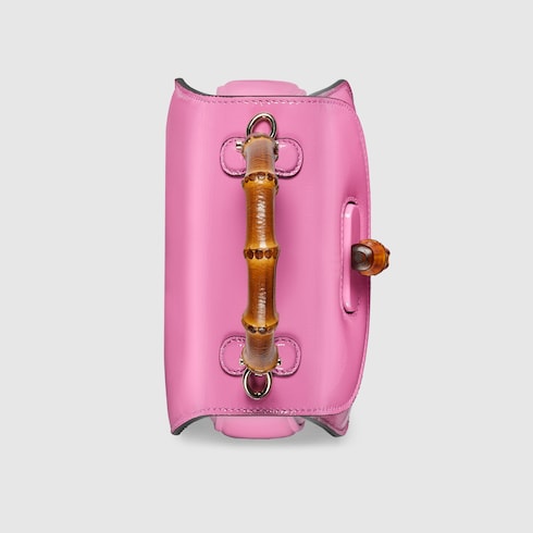 Mini sac Gucci Bamboo 1947 Variation cuir verni rose - luxuryevafr