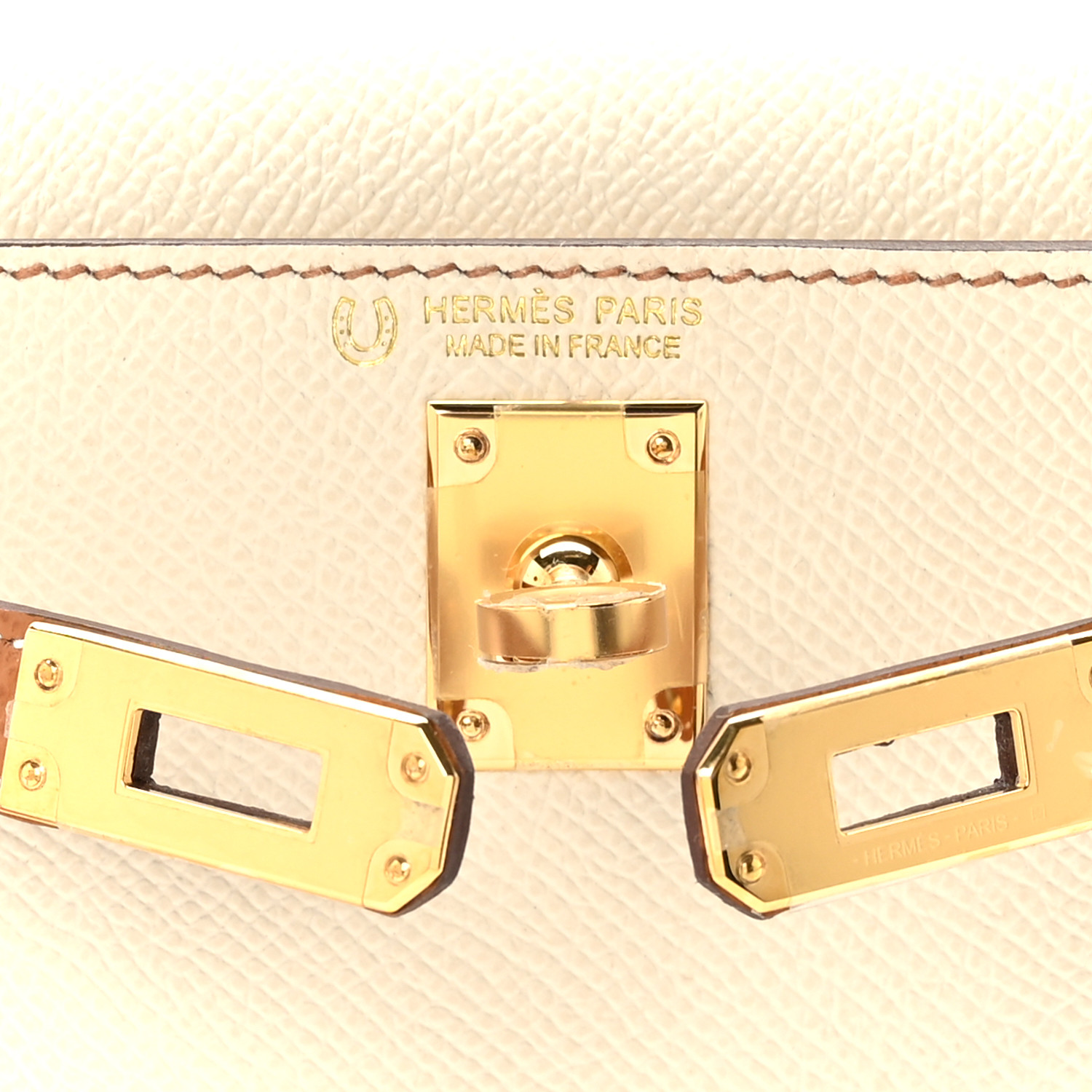 Epsom Horseshoe Mini Kelly Sellier 20 Craie Or - luxuryevafr